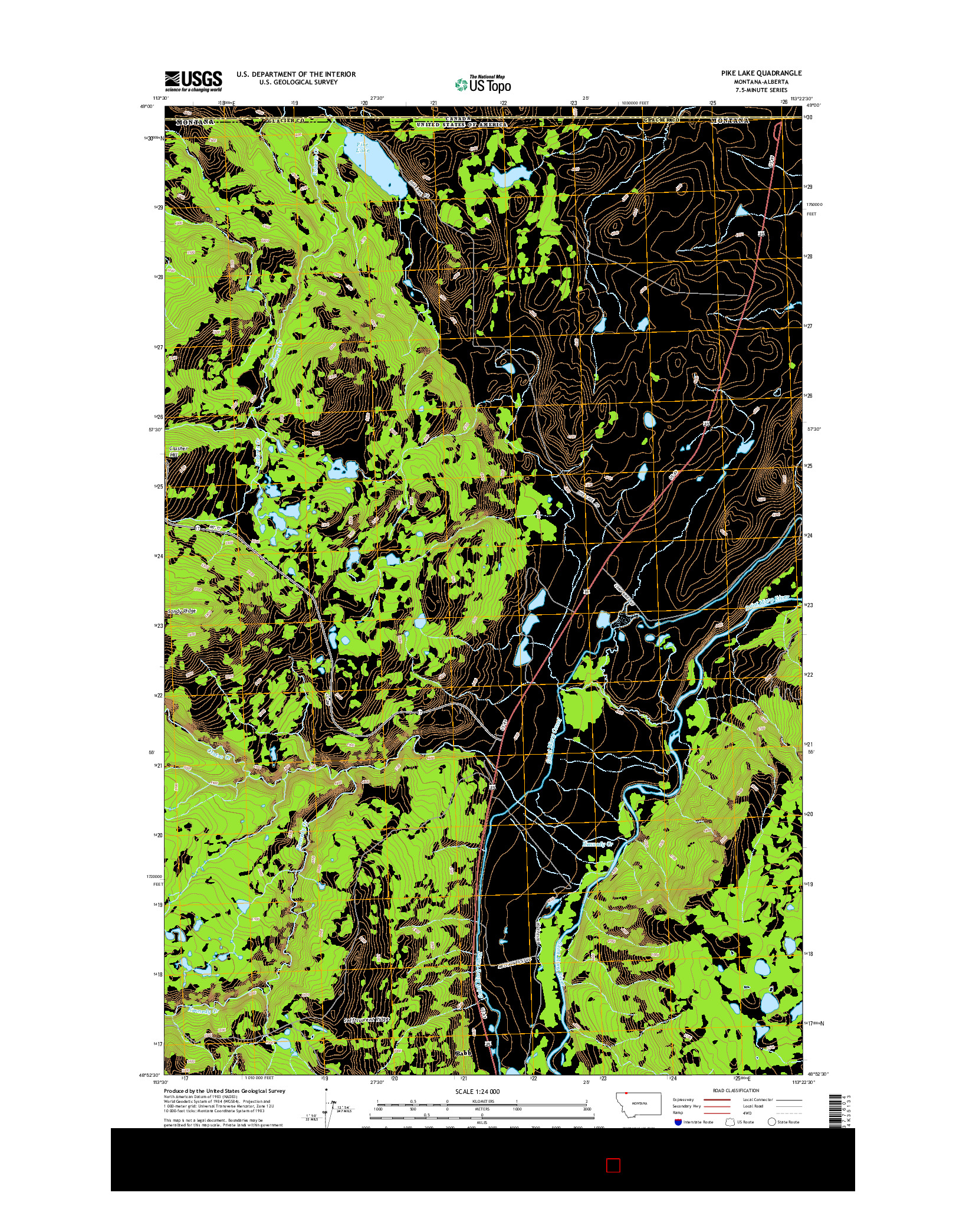 USGS US TOPO 7.5-MINUTE MAP FOR PIKE LAKE, MT-AB 2014