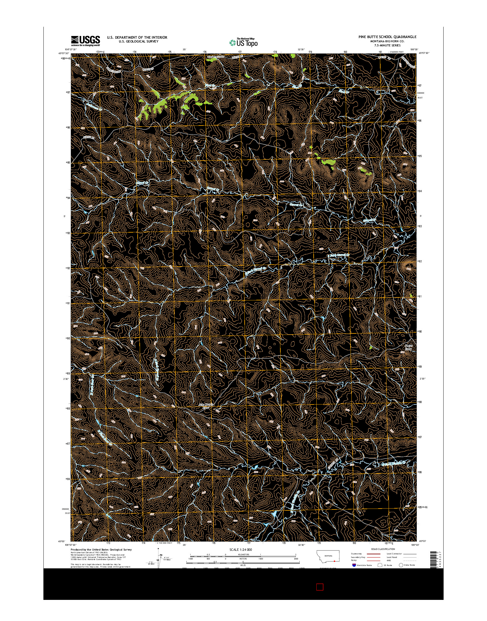 USGS US TOPO 7.5-MINUTE MAP FOR PINE BUTTE SCHOOL, MT 2014