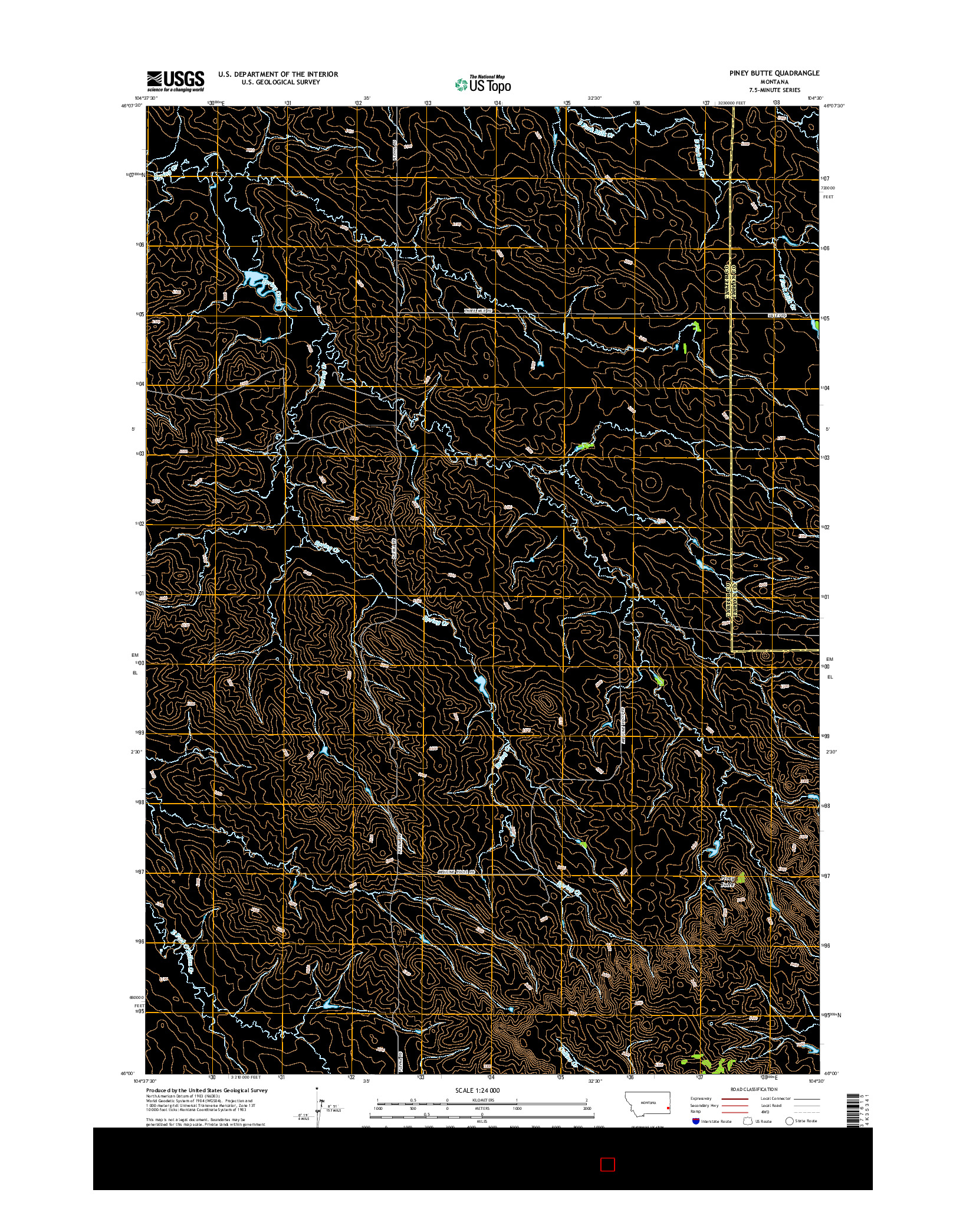 USGS US TOPO 7.5-MINUTE MAP FOR PINEY BUTTE, MT 2014