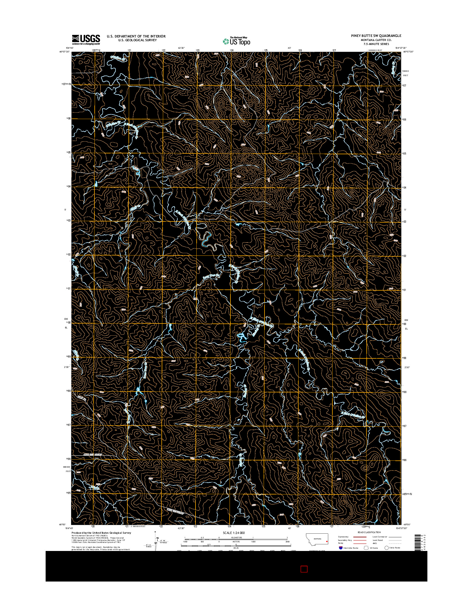 USGS US TOPO 7.5-MINUTE MAP FOR PINEY BUTTE SW, MT 2014