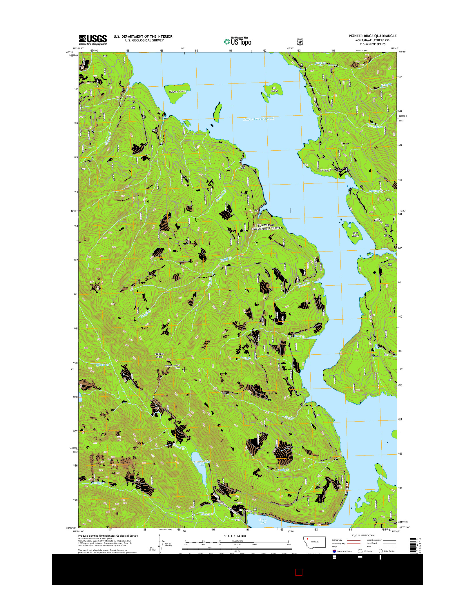 USGS US TOPO 7.5-MINUTE MAP FOR PIONEER RIDGE, MT 2014
