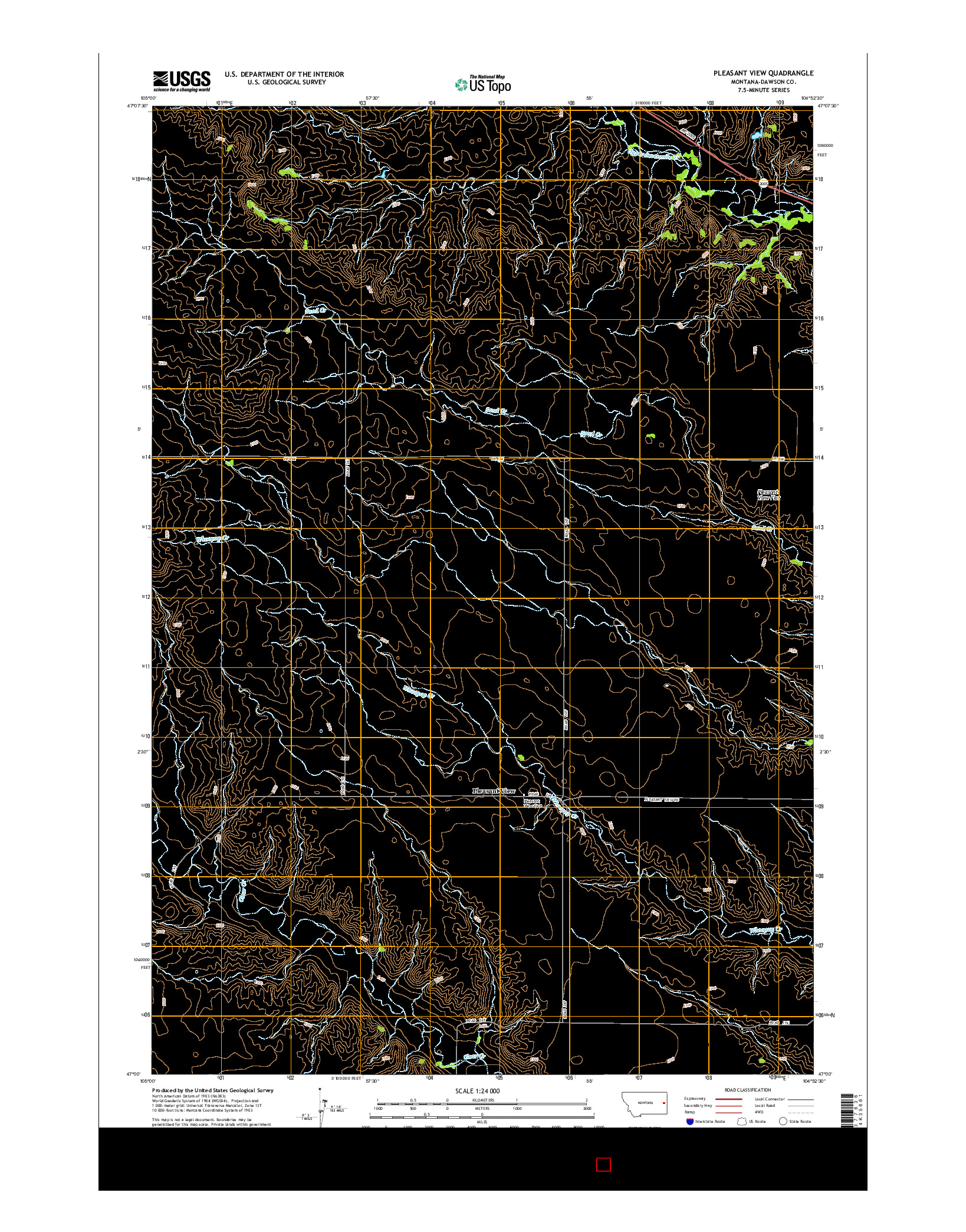USGS US TOPO 7.5-MINUTE MAP FOR PLEASANT VIEW, MT 2014