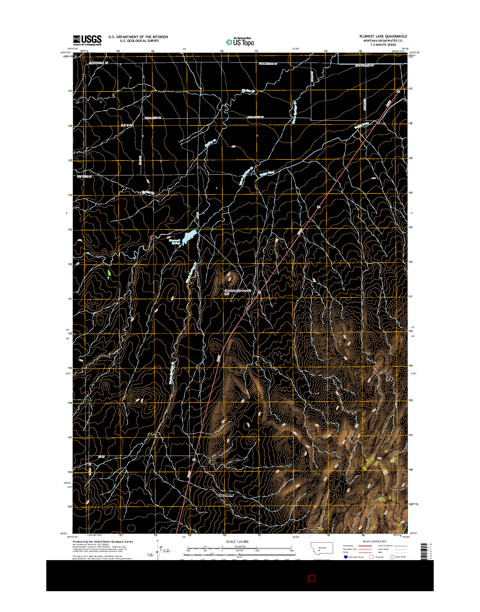 USGS US TOPO 7.5-MINUTE MAP FOR PLUNKET LAKE, MT 2014