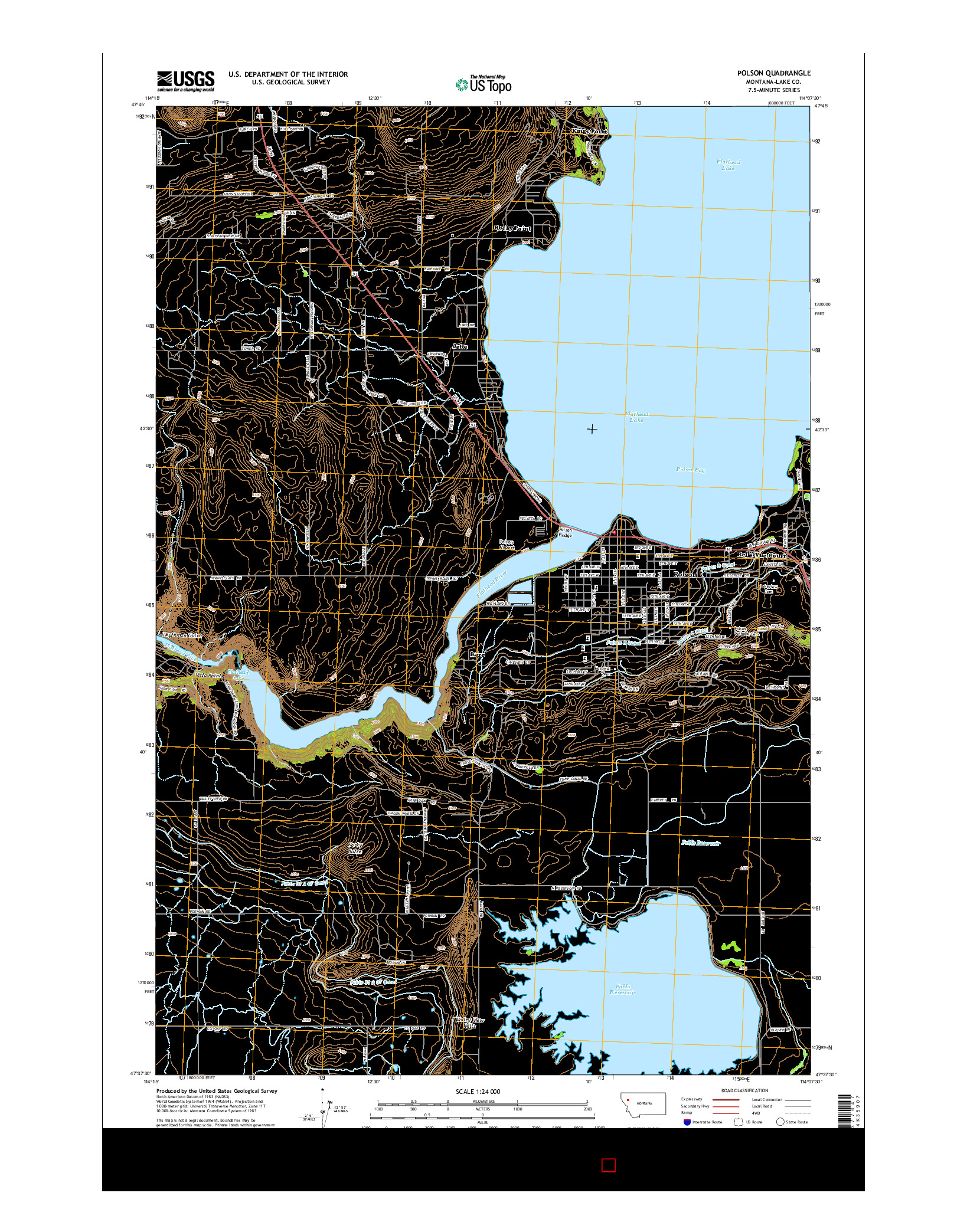 USGS US TOPO 7.5-MINUTE MAP FOR POLSON, MT 2014