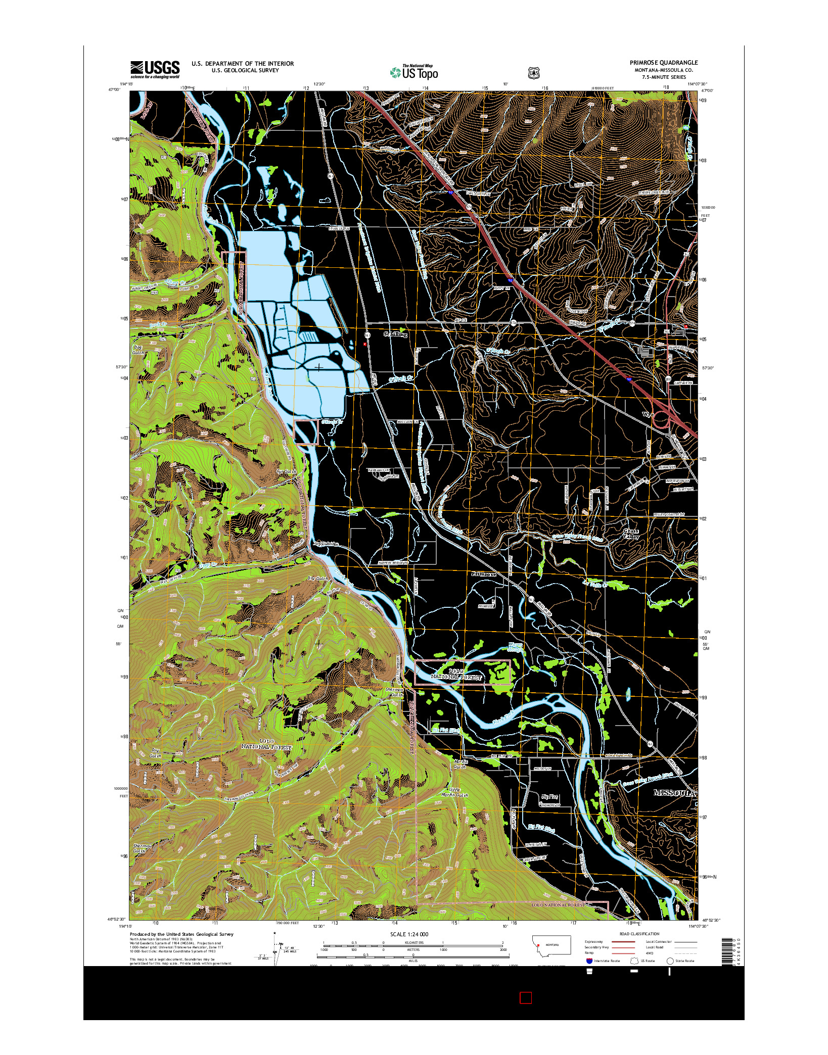 USGS US TOPO 7.5-MINUTE MAP FOR PRIMROSE, MT 2014