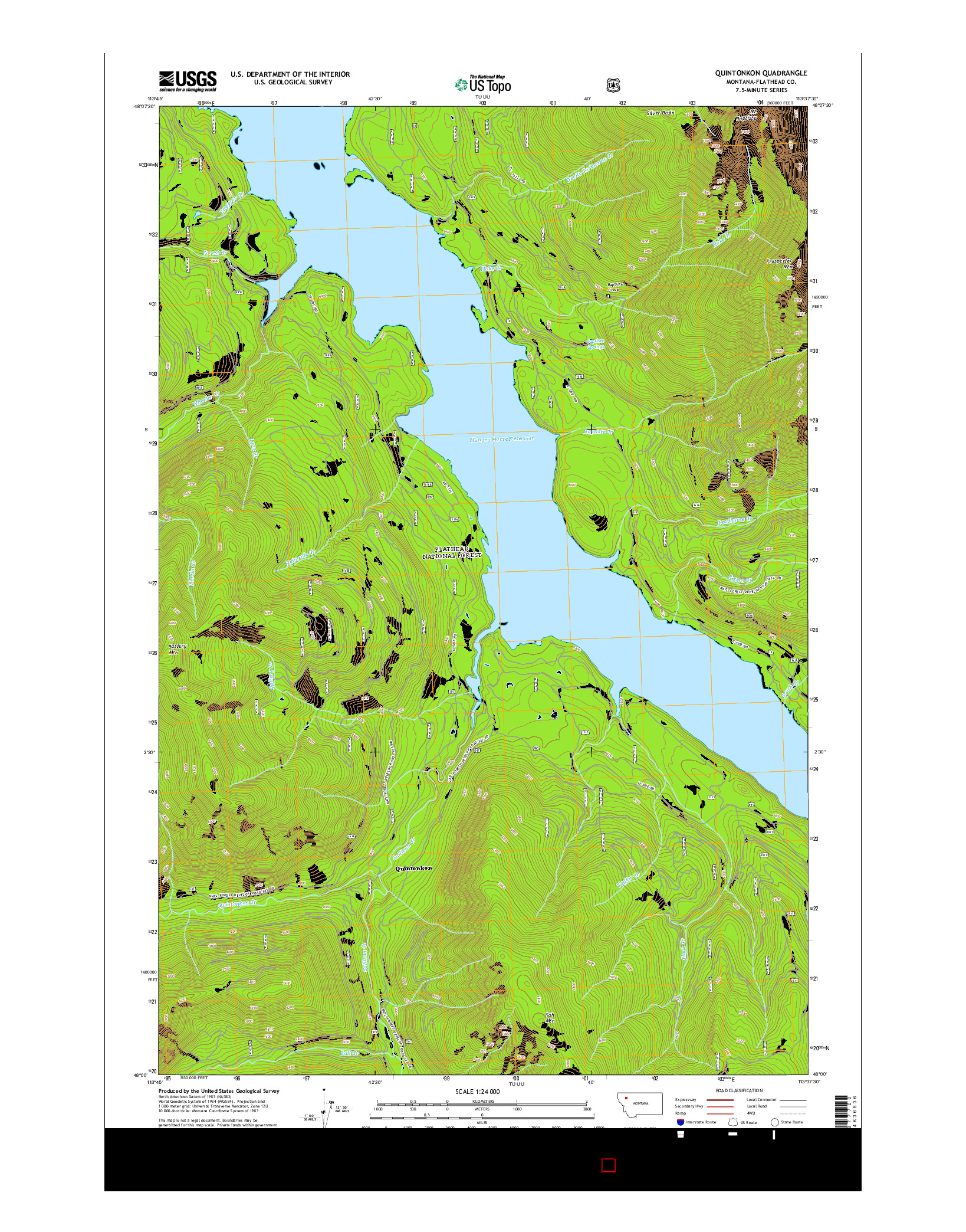 USGS US TOPO 7.5-MINUTE MAP FOR QUINTONKON, MT 2014