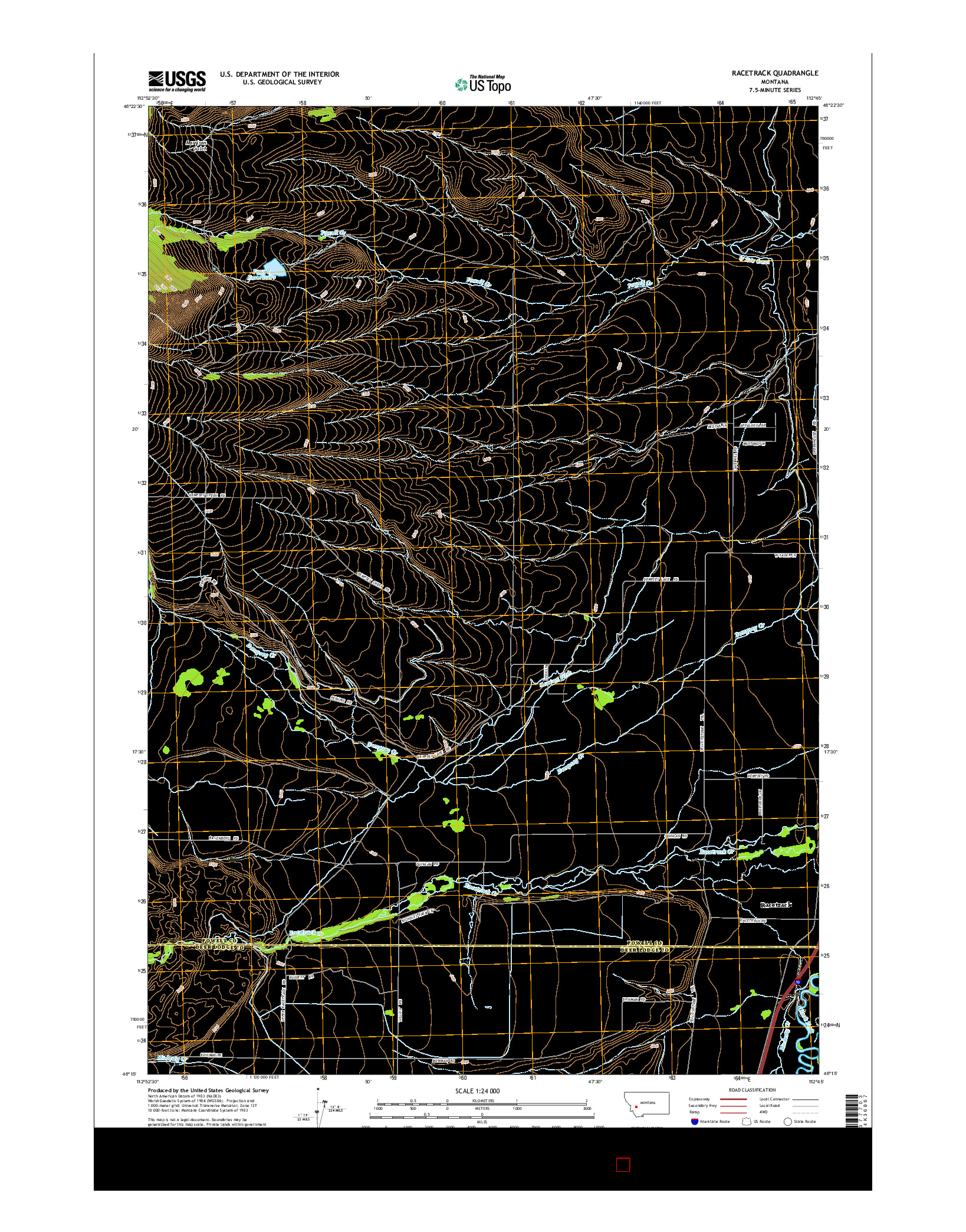 USGS US TOPO 7.5-MINUTE MAP FOR RACETRACK, MT 2014