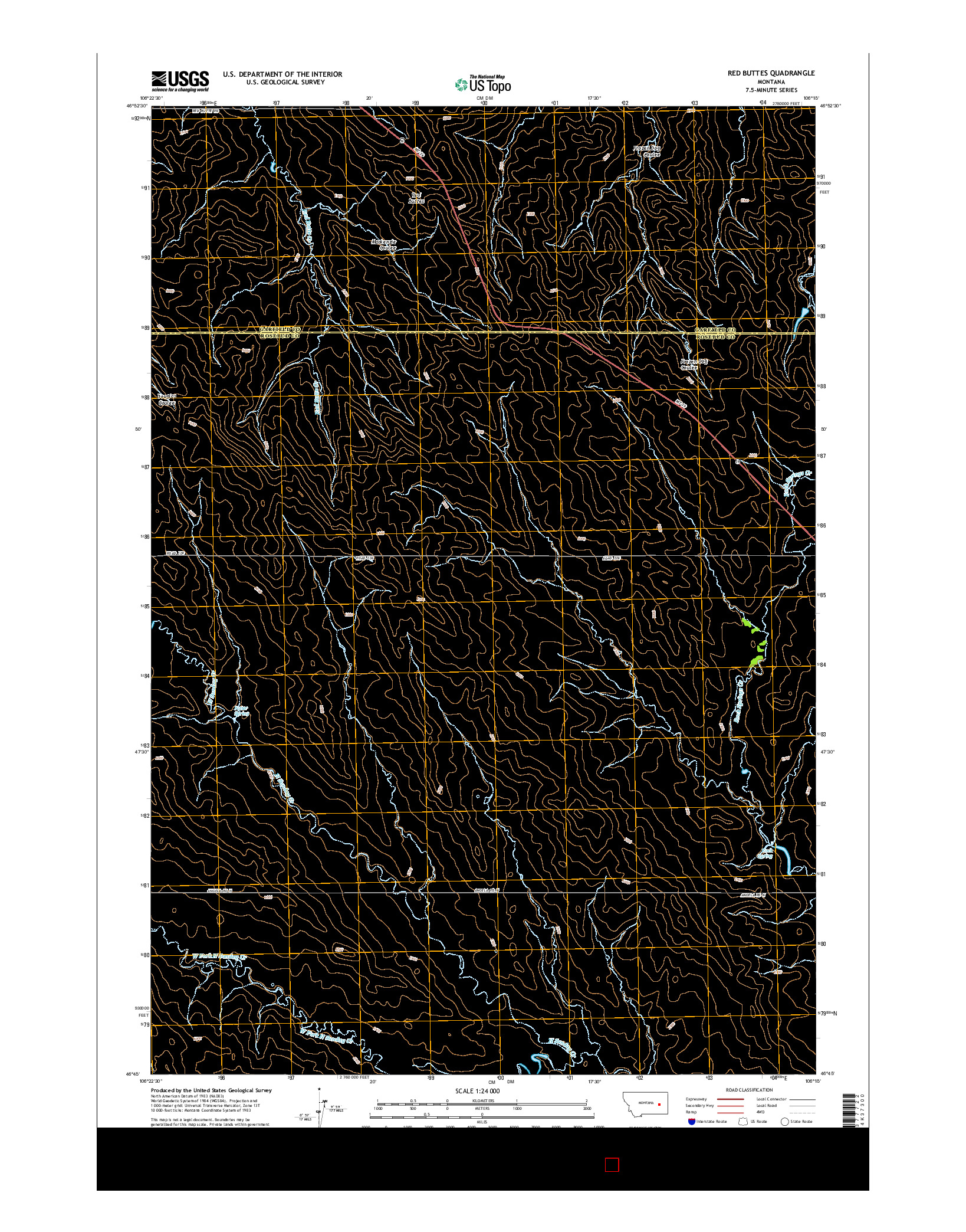 USGS US TOPO 7.5-MINUTE MAP FOR RED BUTTES, MT 2014