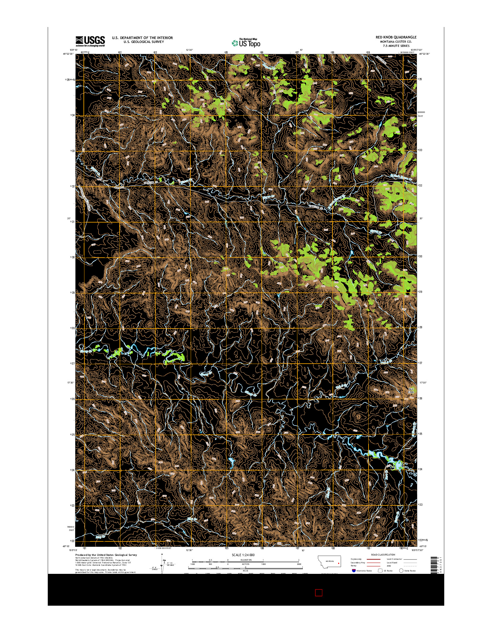 USGS US TOPO 7.5-MINUTE MAP FOR RED KNOB, MT 2014
