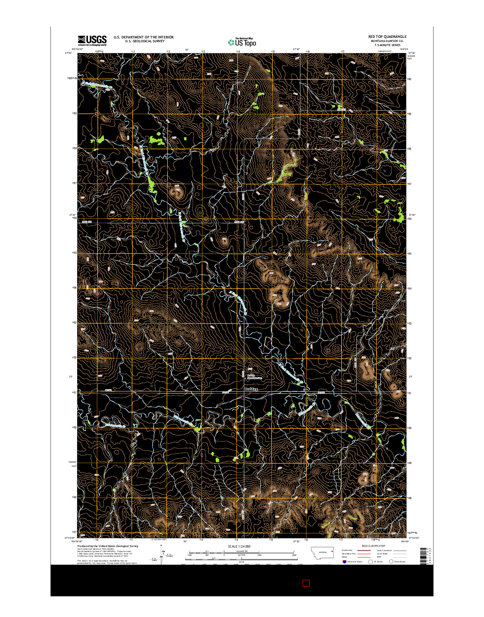 USGS US TOPO 7.5-MINUTE MAP FOR RED TOP, MT 2014