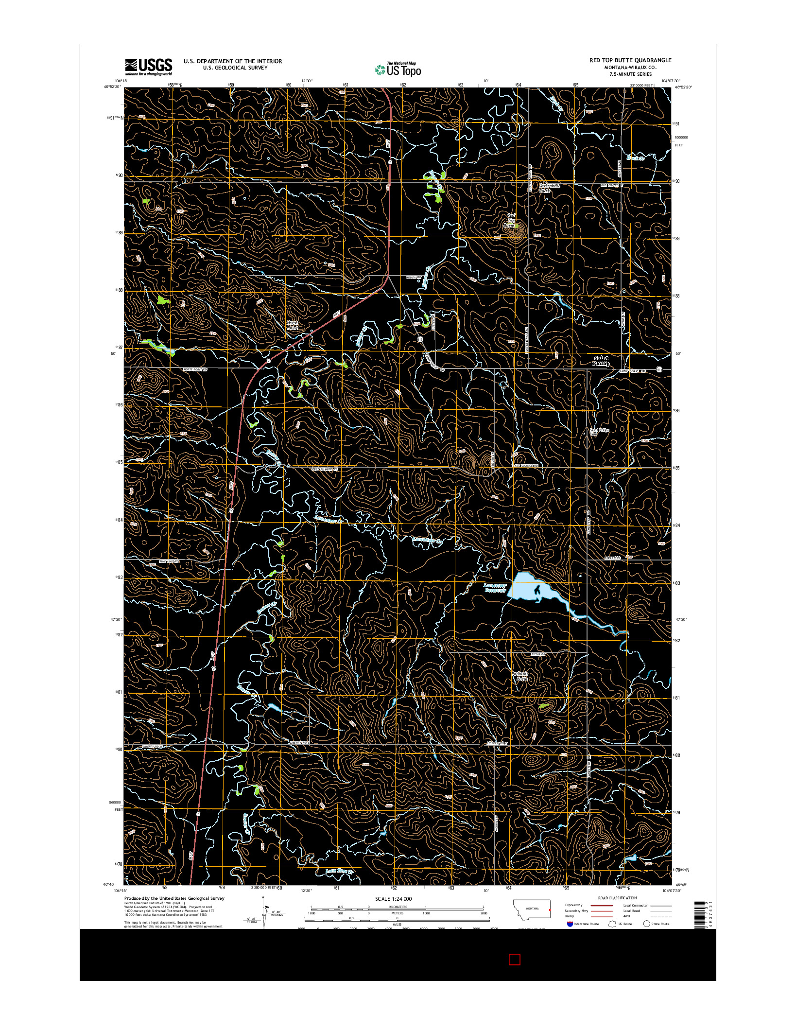 USGS US TOPO 7.5-MINUTE MAP FOR RED TOP BUTTE, MT 2014