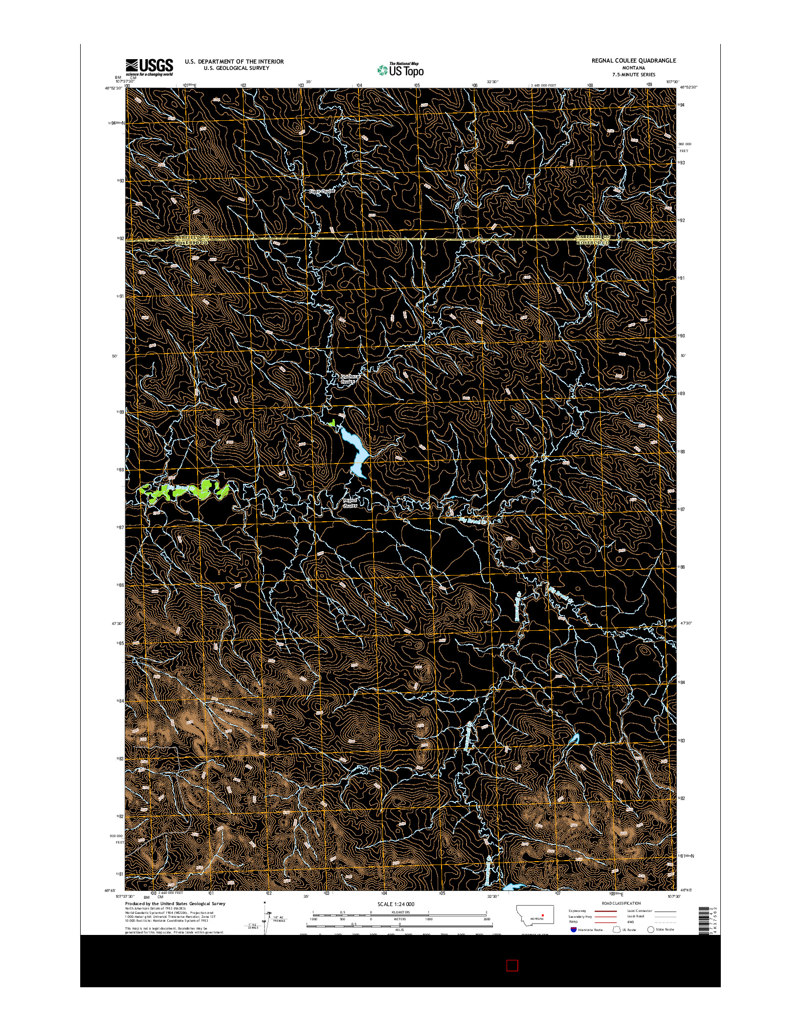 USGS US TOPO 7.5-MINUTE MAP FOR REGNAL COULEE, MT 2014