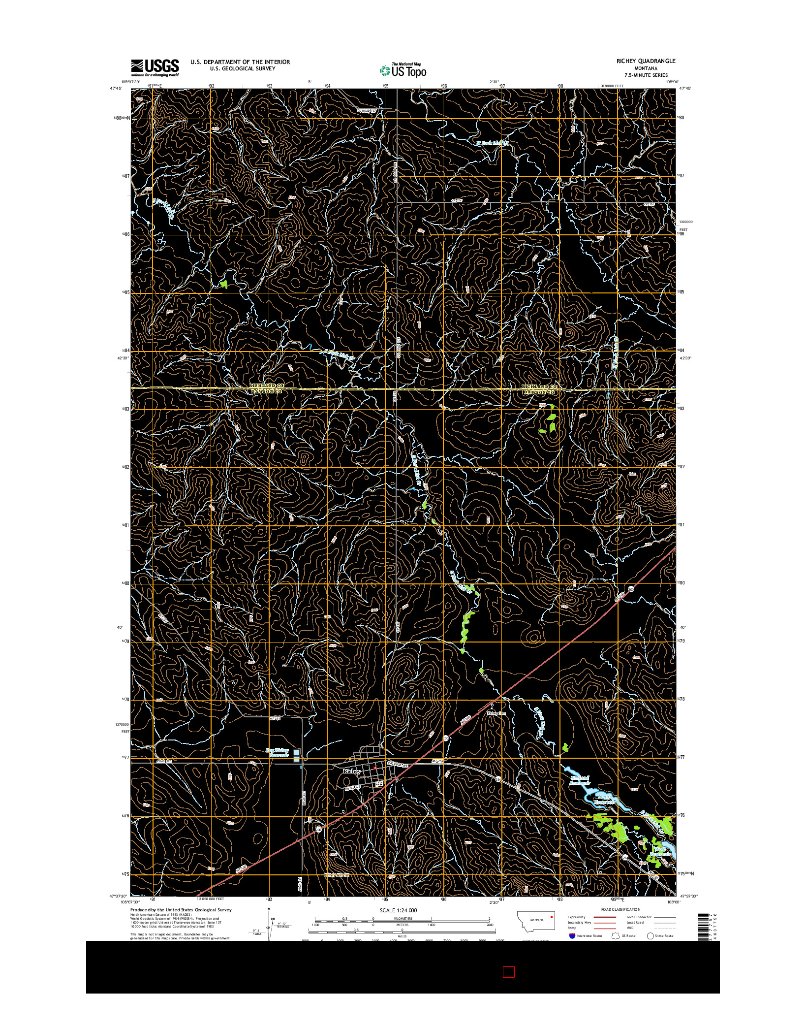 USGS US TOPO 7.5-MINUTE MAP FOR RICHEY, MT 2014