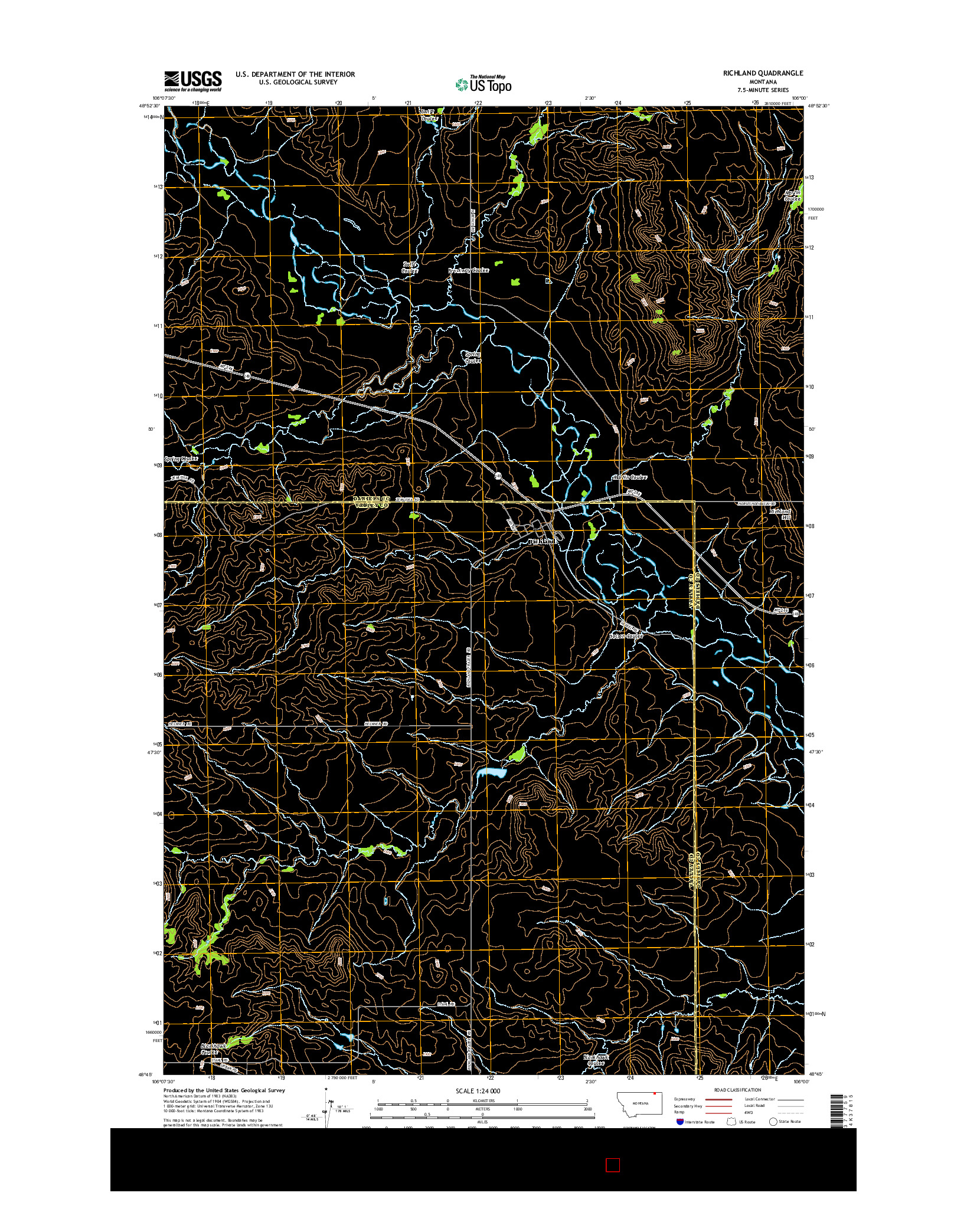 USGS US TOPO 7.5-MINUTE MAP FOR RICHLAND, MT 2014