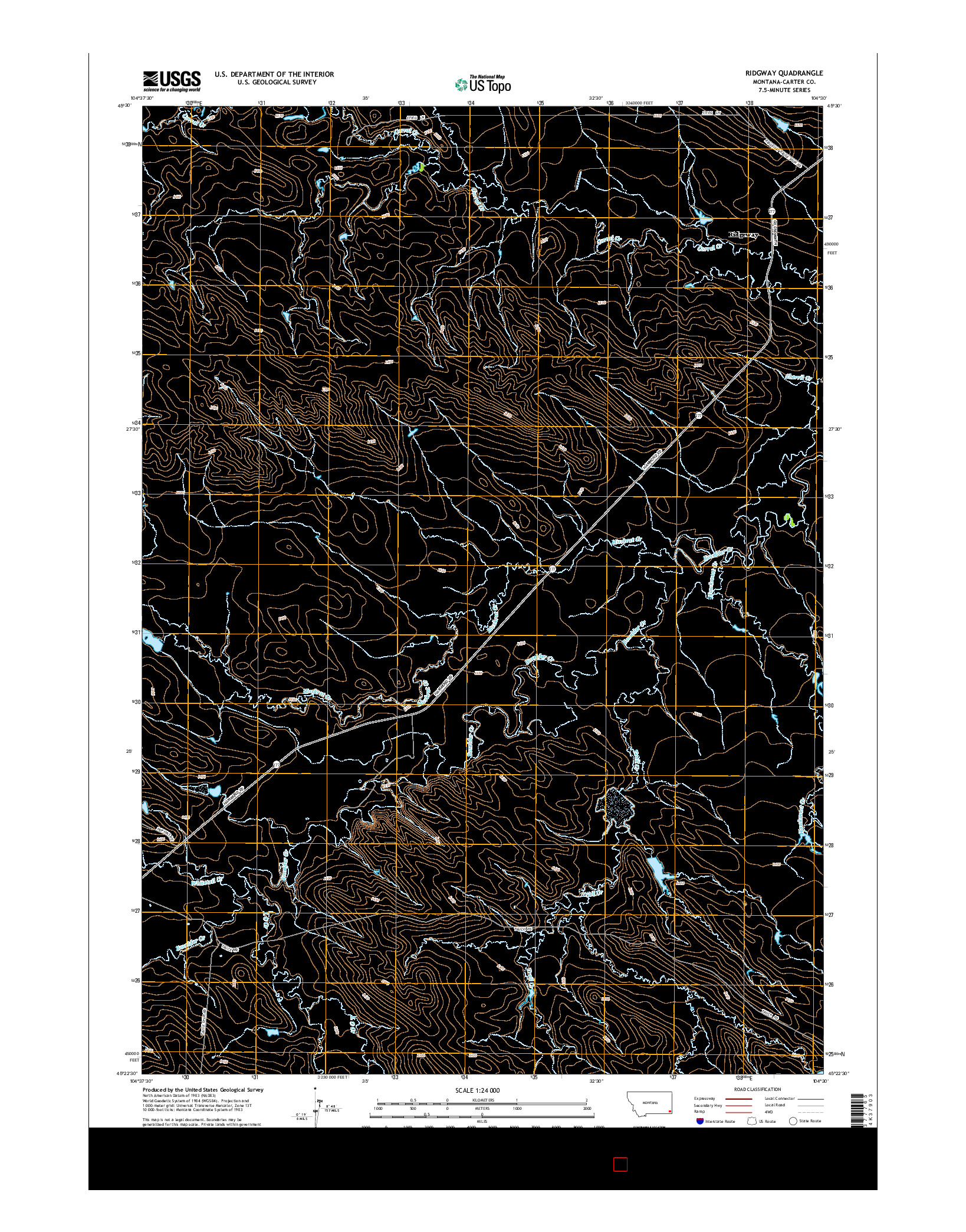 USGS US TOPO 7.5-MINUTE MAP FOR RIDGWAY, MT 2014