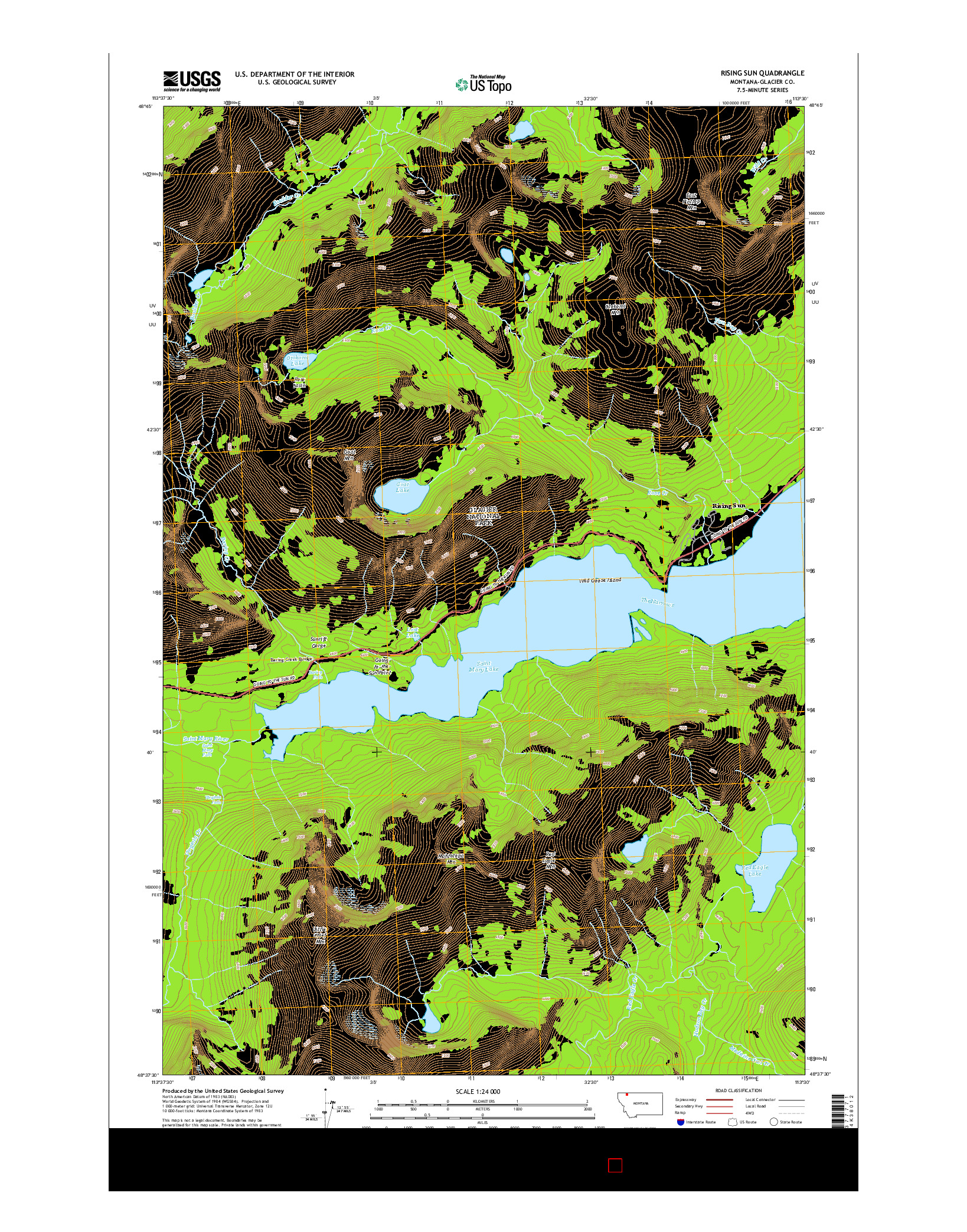 USGS US TOPO 7.5-MINUTE MAP FOR RISING SUN, MT 2014