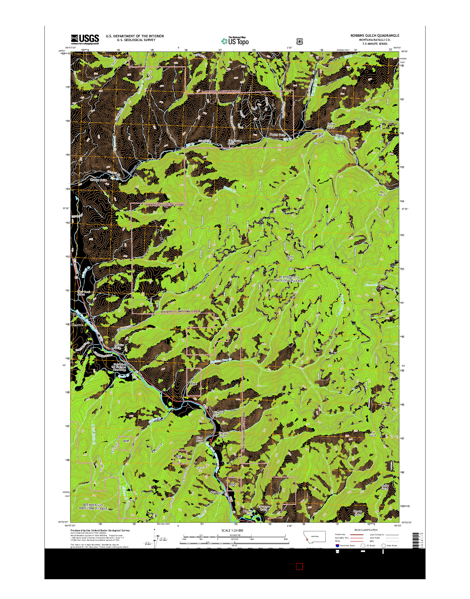 USGS US TOPO 7.5-MINUTE MAP FOR ROBBINS GULCH, MT 2014