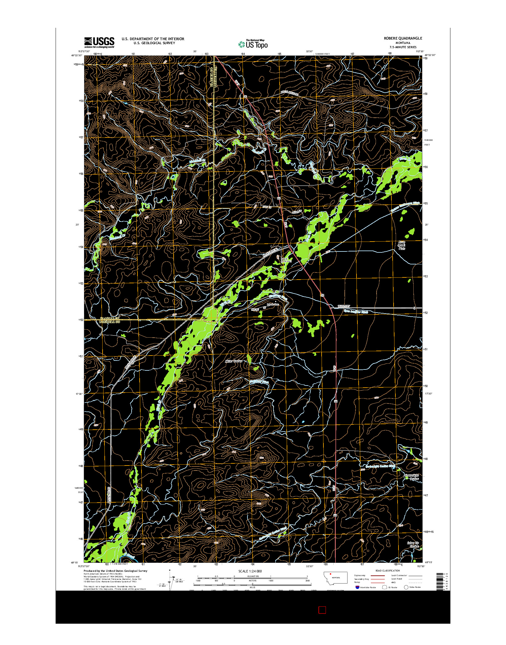 USGS US TOPO 7.5-MINUTE MAP FOR ROBERE, MT 2014