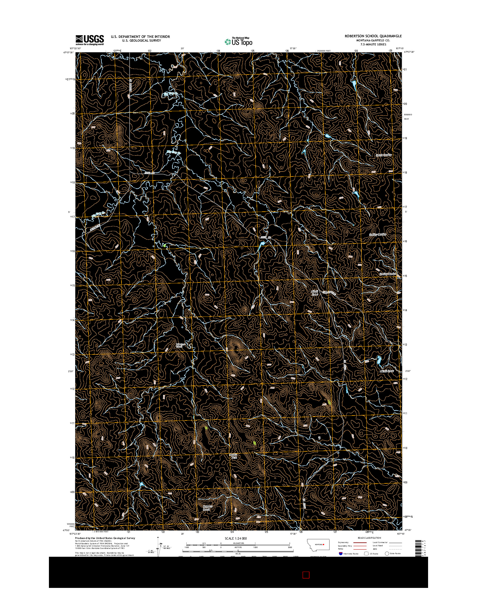 USGS US TOPO 7.5-MINUTE MAP FOR ROBERTSON SCHOOL, MT 2014