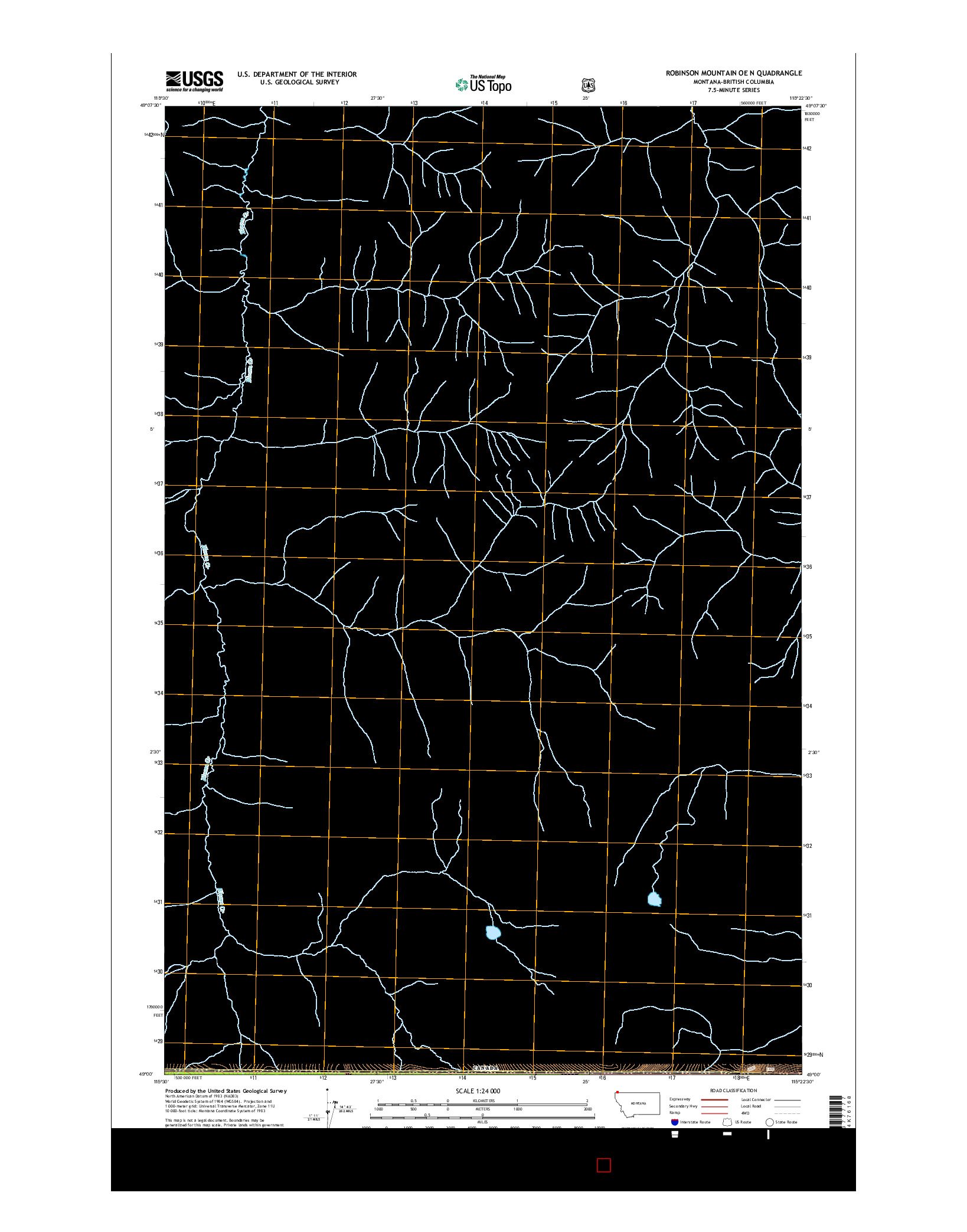 USGS US TOPO 7.5-MINUTE MAP FOR ROBINSON MOUNTAIN OE N, MT-BC 2014