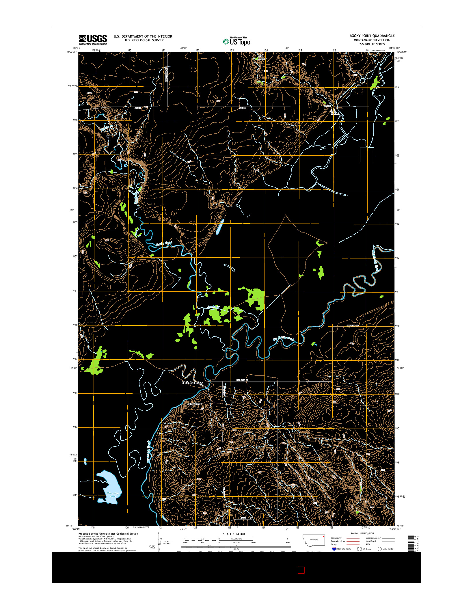 USGS US TOPO 7.5-MINUTE MAP FOR ROCKY POINT, MT 2014