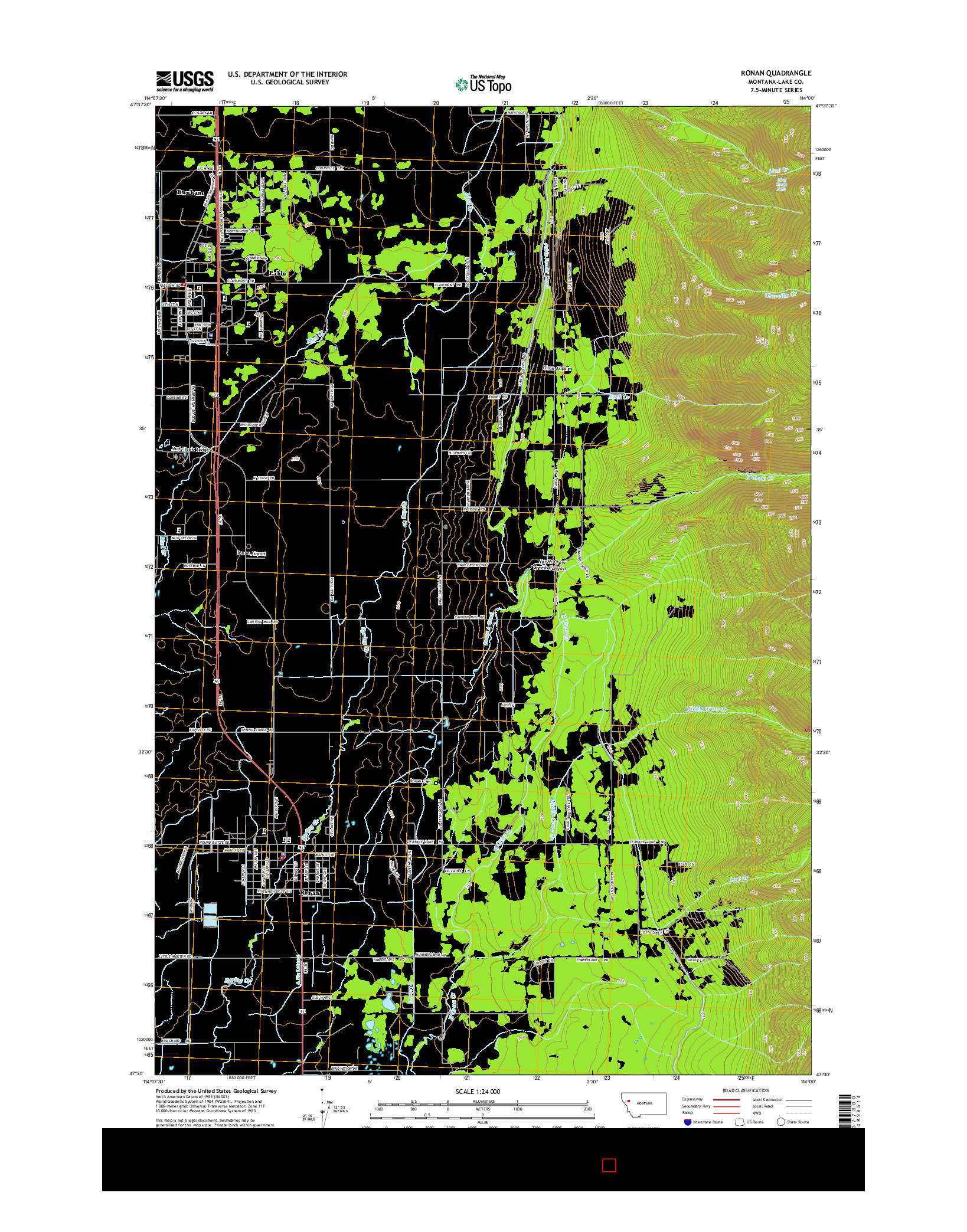 USGS US TOPO 7.5-MINUTE MAP FOR RONAN, MT 2014