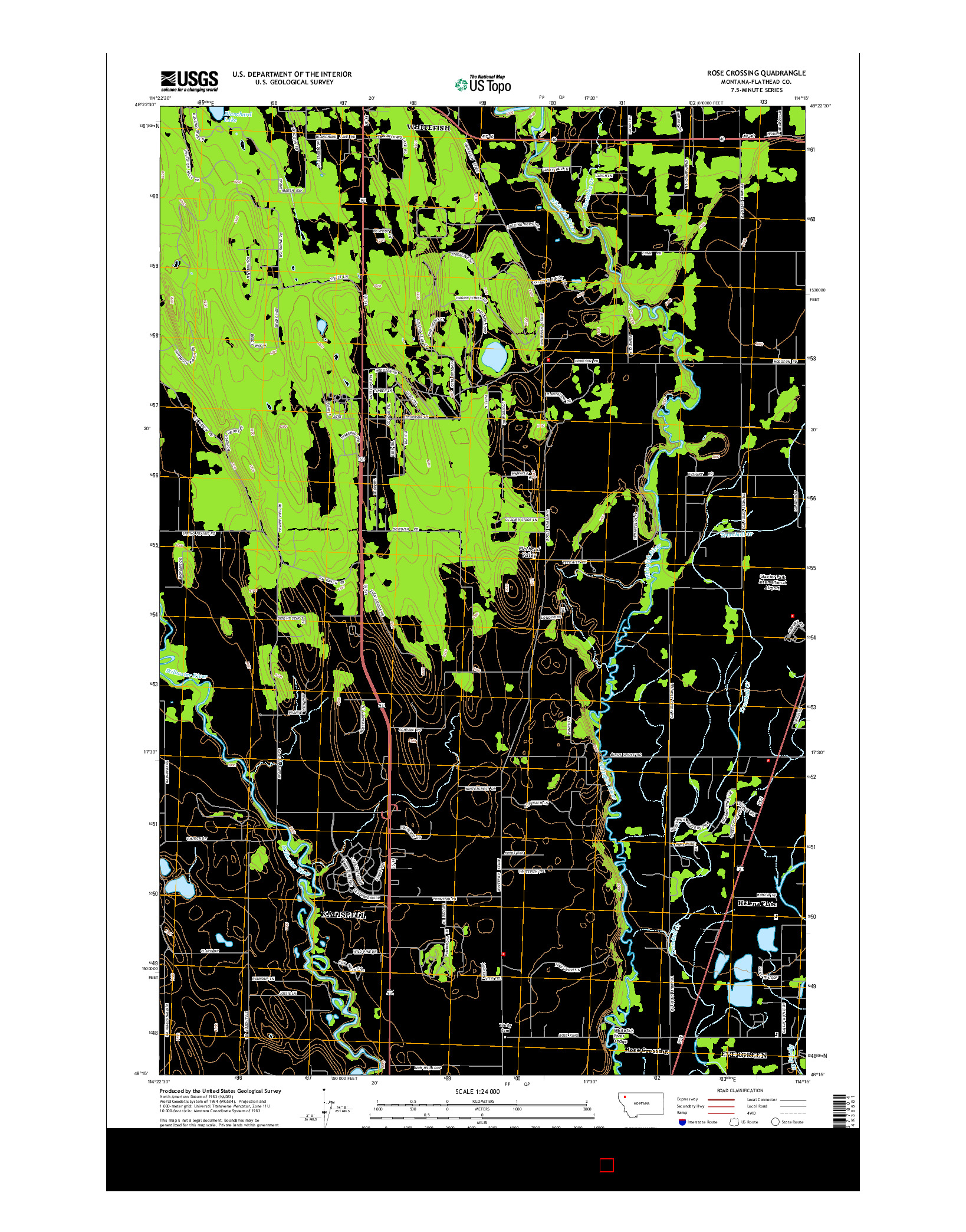 USGS US TOPO 7.5-MINUTE MAP FOR ROSE CROSSING, MT 2014