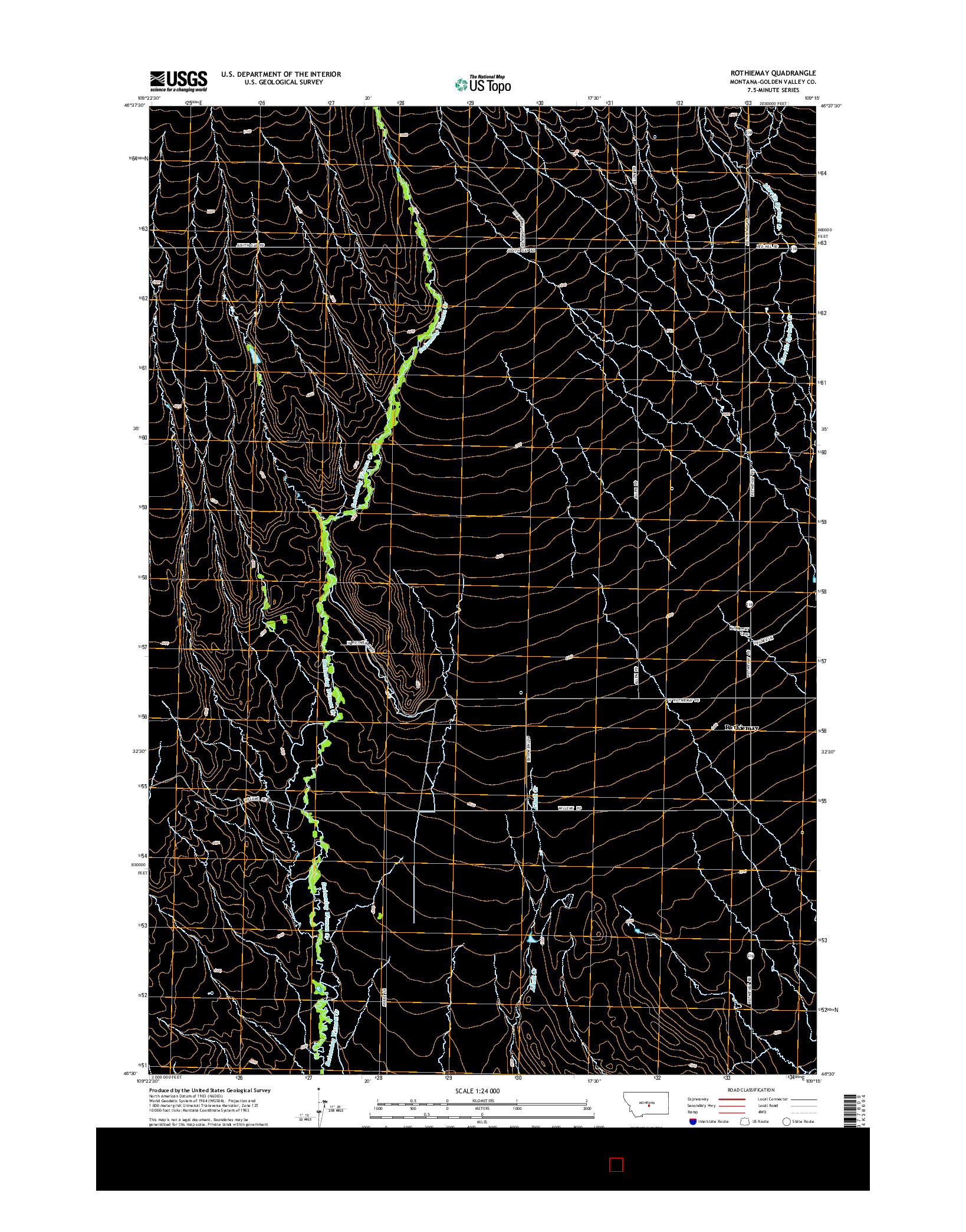 USGS US TOPO 7.5-MINUTE MAP FOR ROTHIEMAY, MT 2014