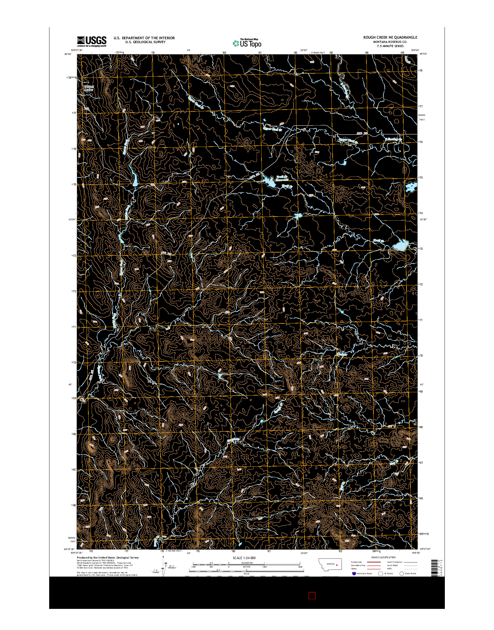 USGS US TOPO 7.5-MINUTE MAP FOR ROUGH CREEK NE, MT 2014