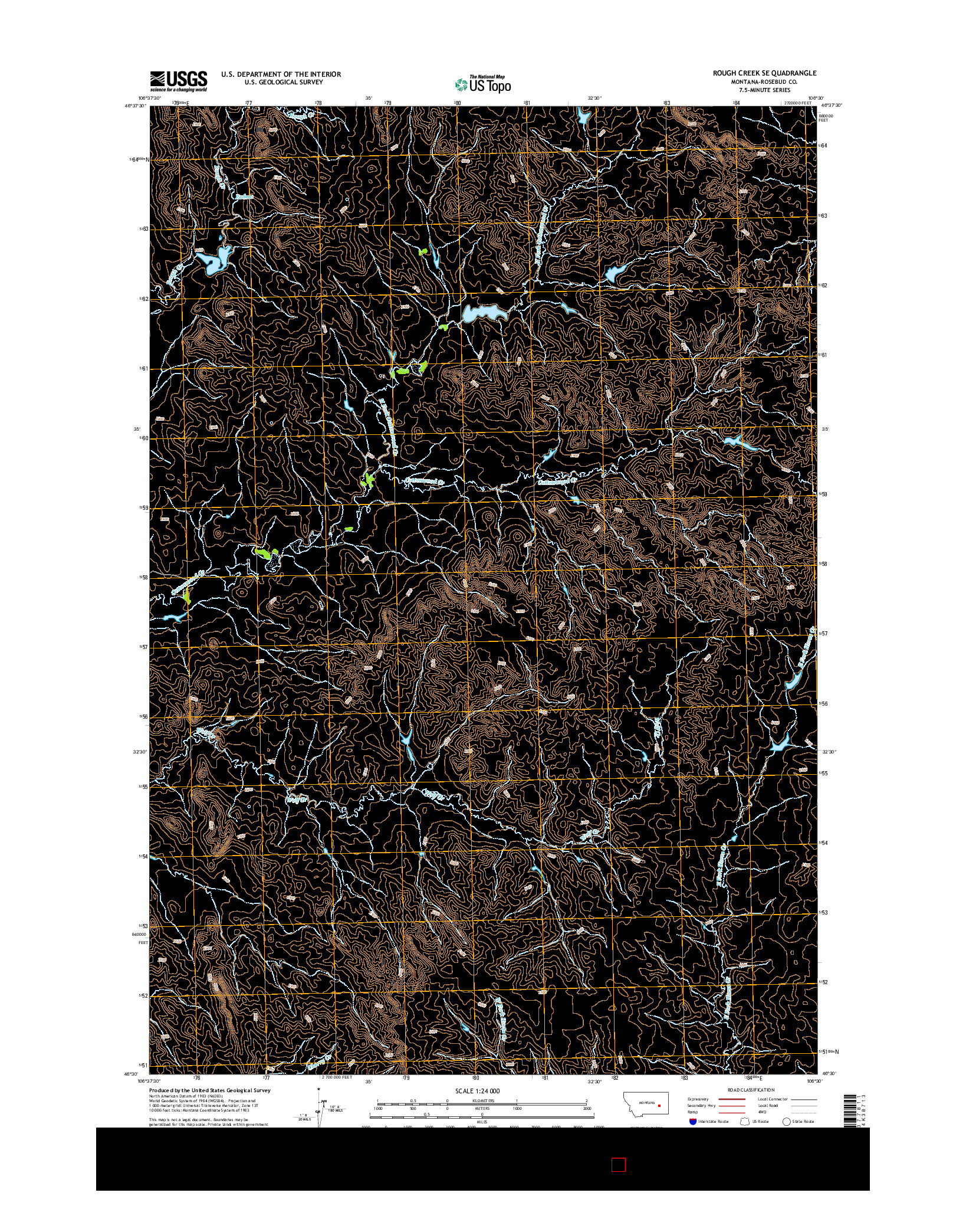 USGS US TOPO 7.5-MINUTE MAP FOR ROUGH CREEK SE, MT 2014