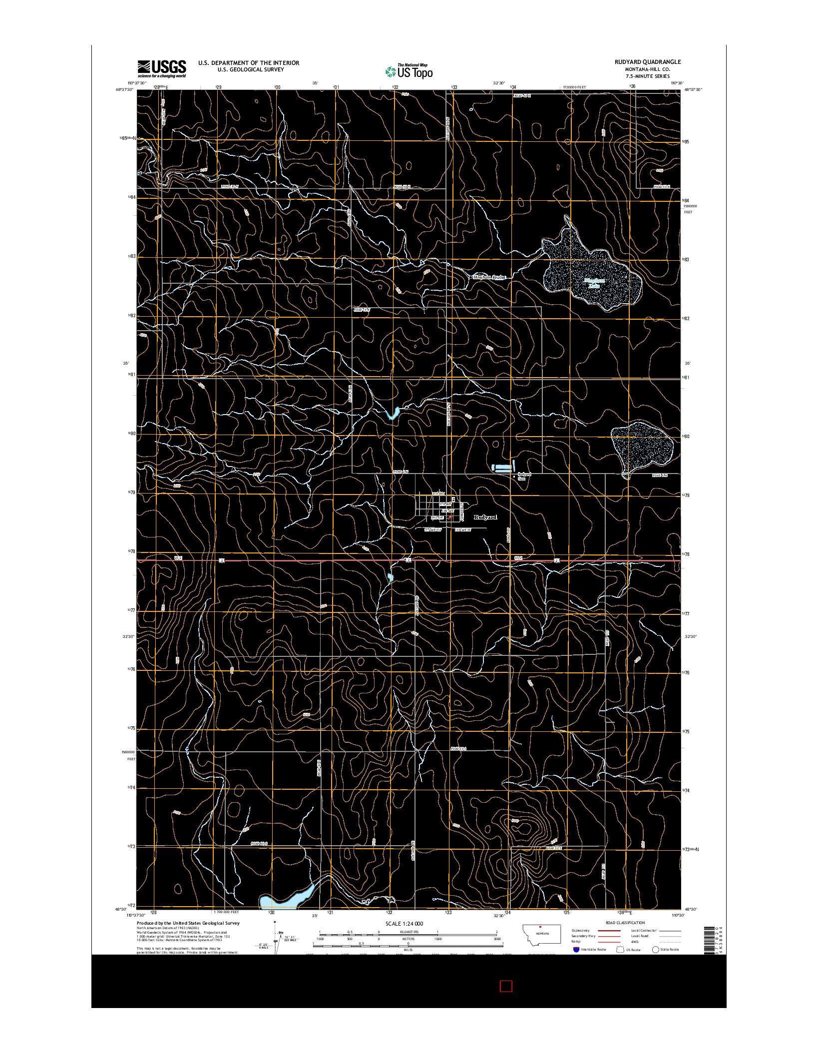 USGS US TOPO 7.5-MINUTE MAP FOR RUDYARD, MT 2014