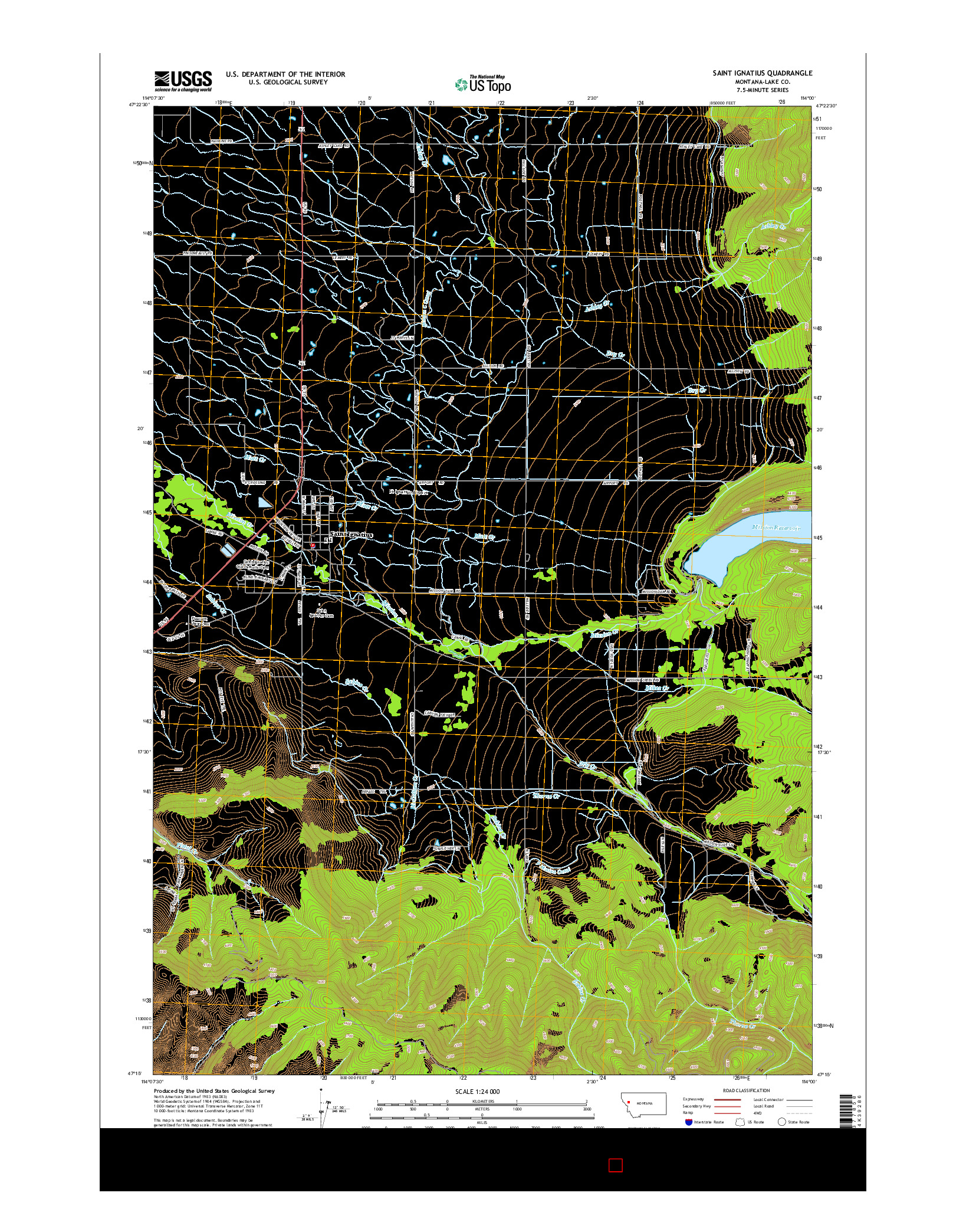 USGS US TOPO 7.5-MINUTE MAP FOR SAINT IGNATIUS, MT 2014