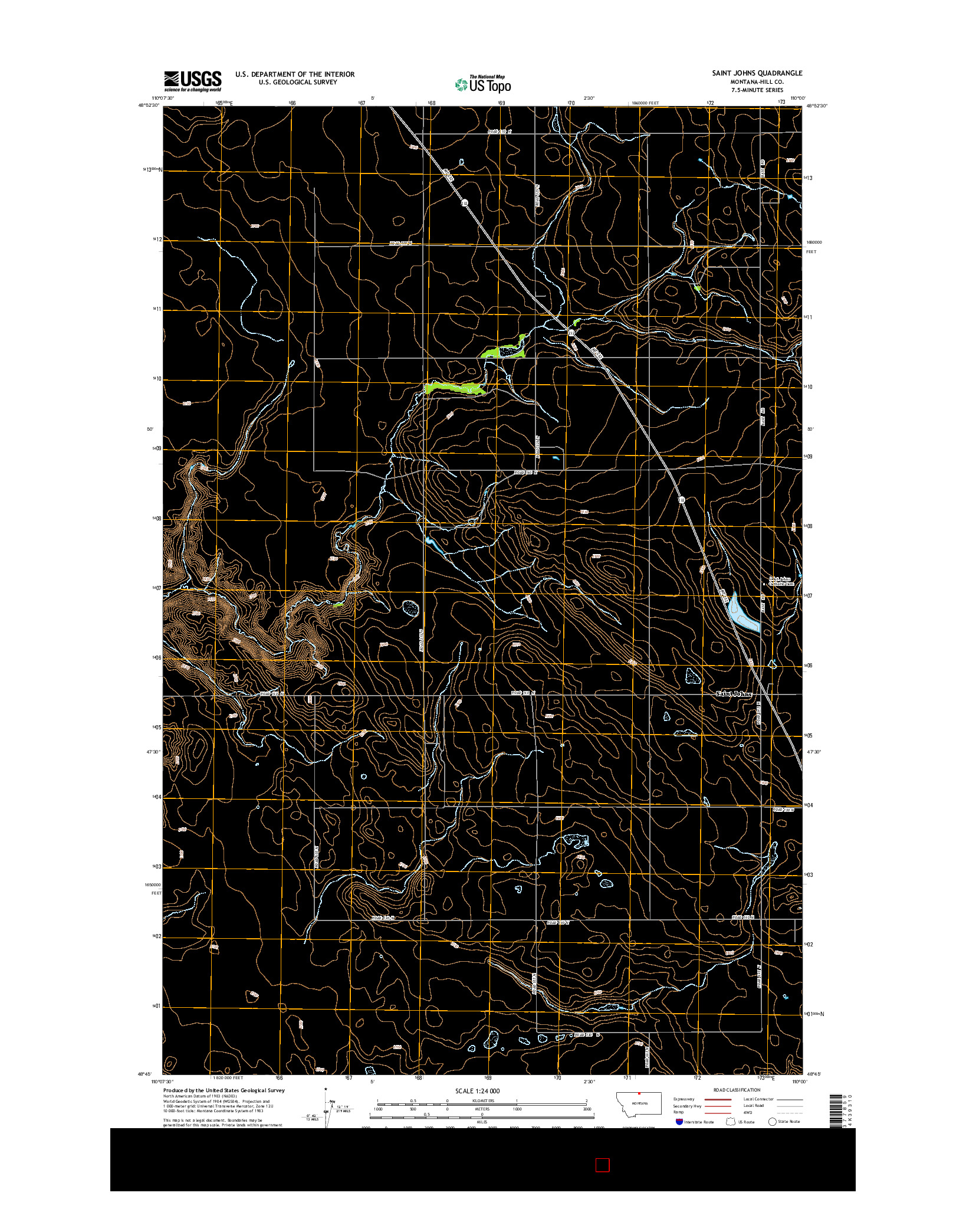 USGS US TOPO 7.5-MINUTE MAP FOR SAINT JOHNS, MT 2014