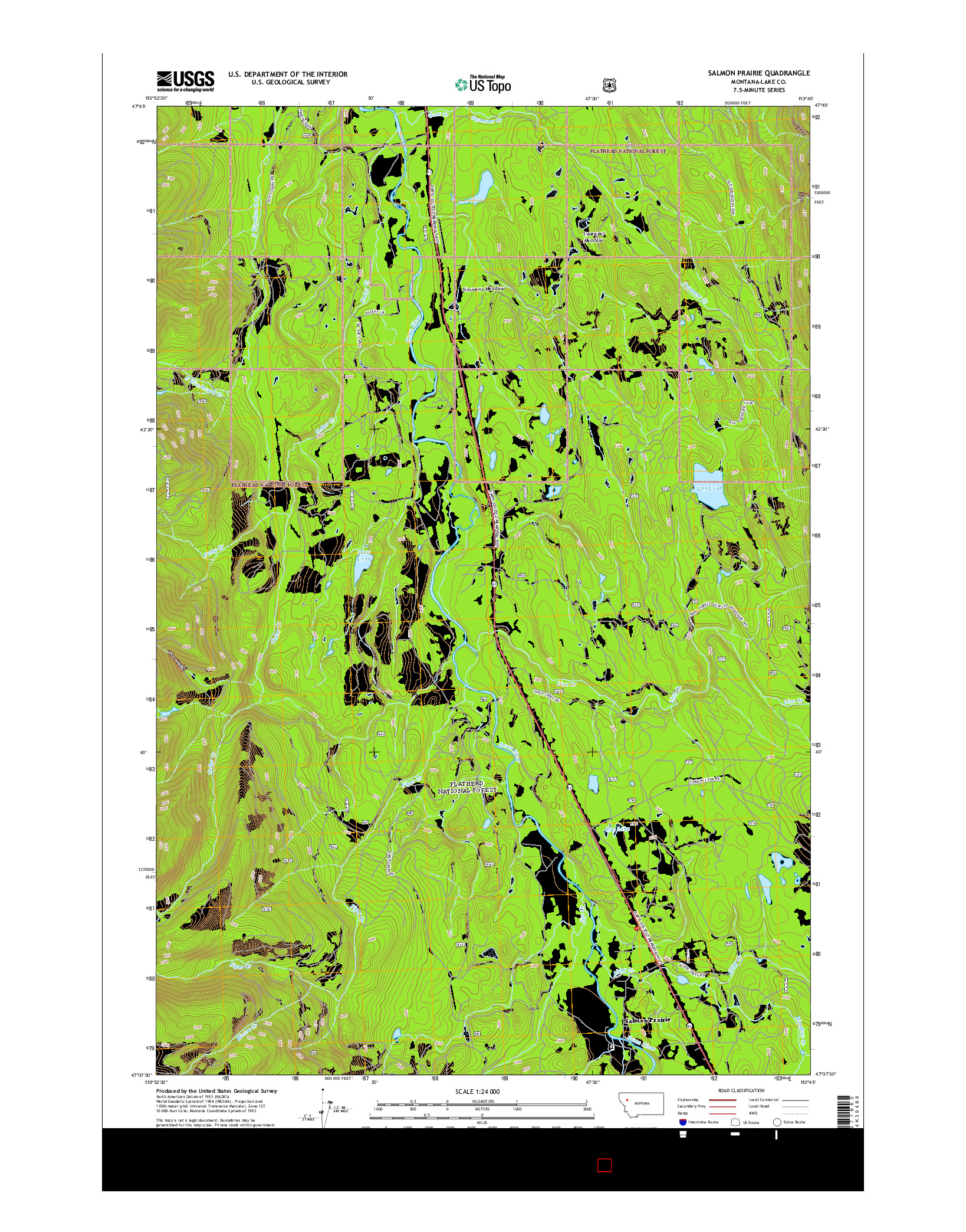 USGS US TOPO 7.5-MINUTE MAP FOR SALMON PRAIRIE, MT 2014