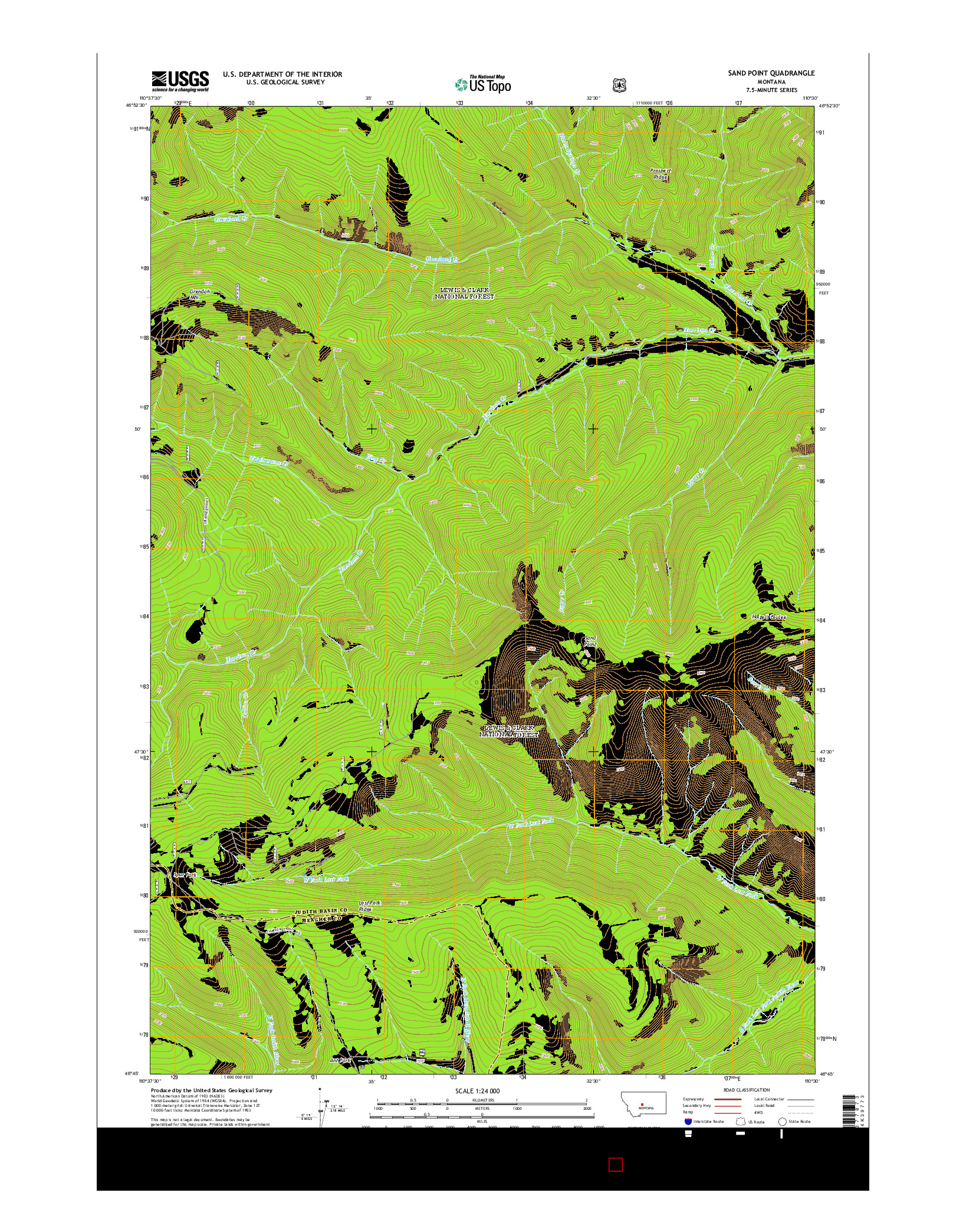 USGS US TOPO 7.5-MINUTE MAP FOR SAND POINT, MT 2014