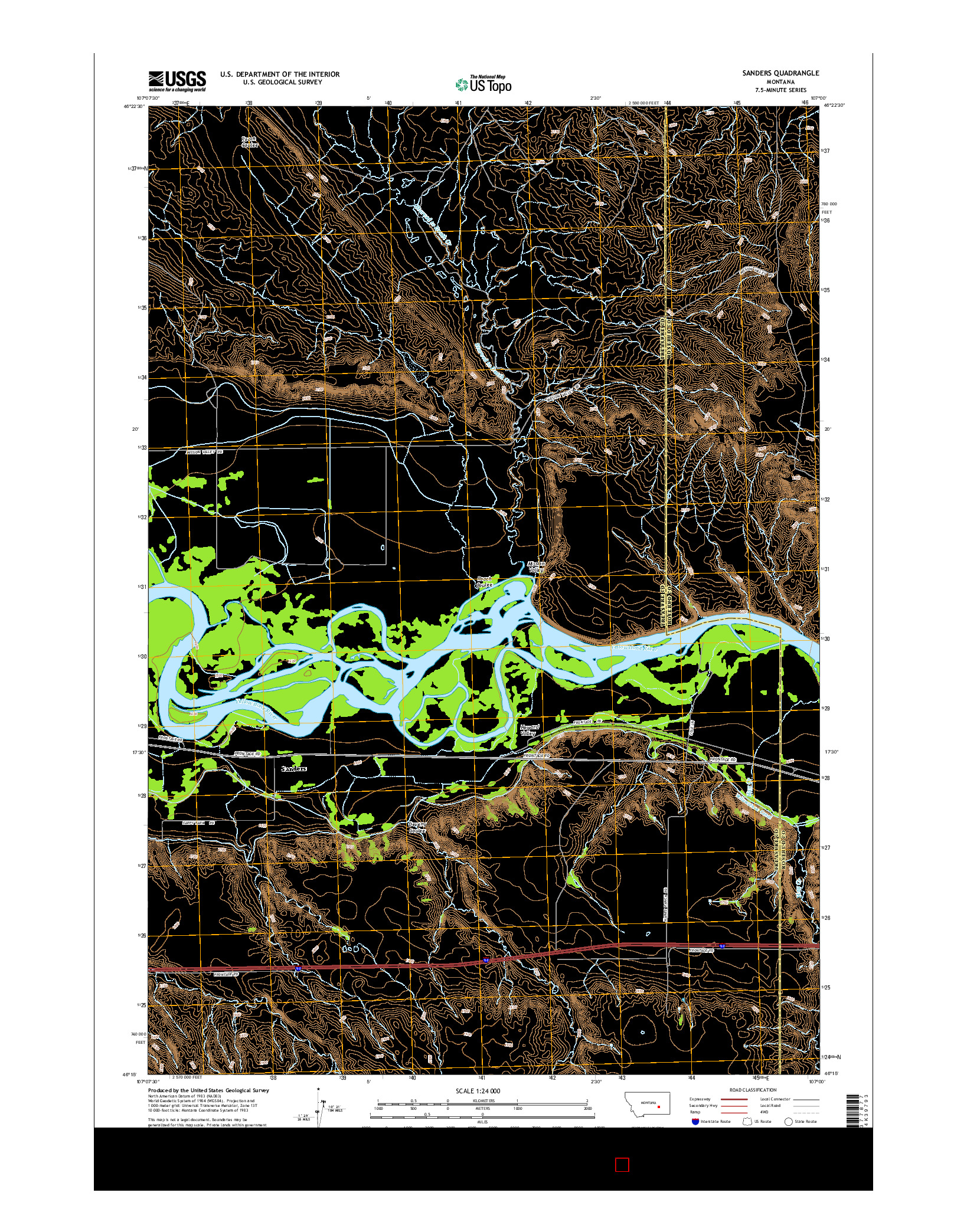 USGS US TOPO 7.5-MINUTE MAP FOR SANDERS, MT 2014