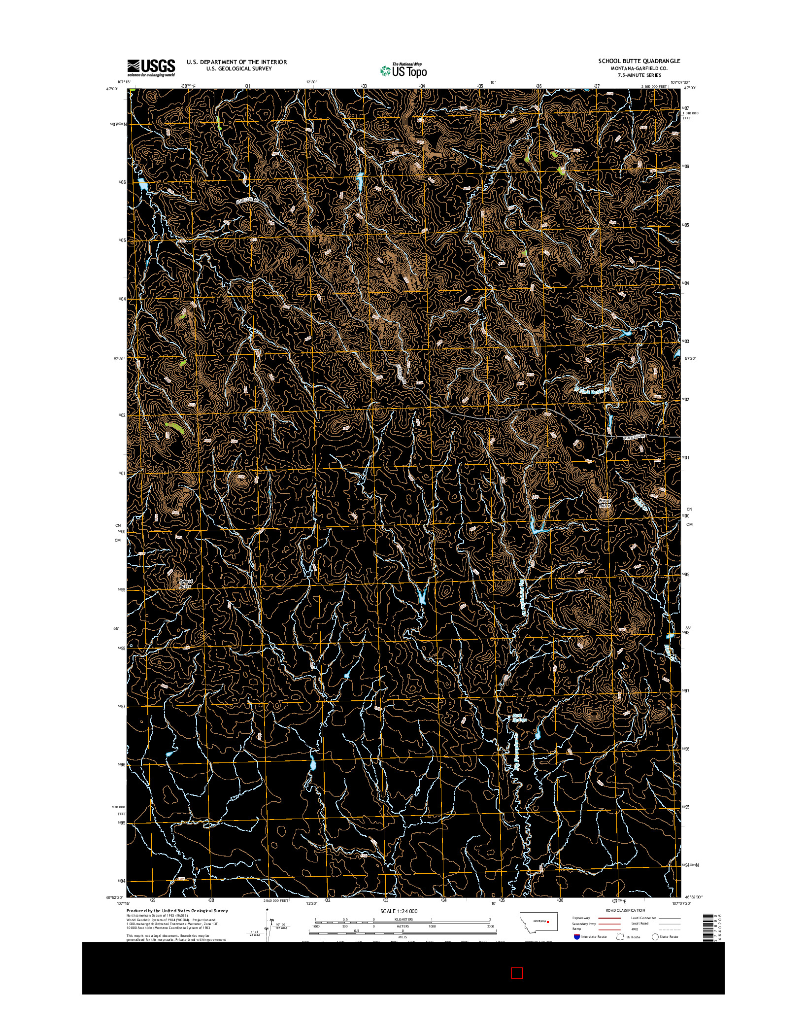 USGS US TOPO 7.5-MINUTE MAP FOR SCHOOL BUTTE, MT 2014