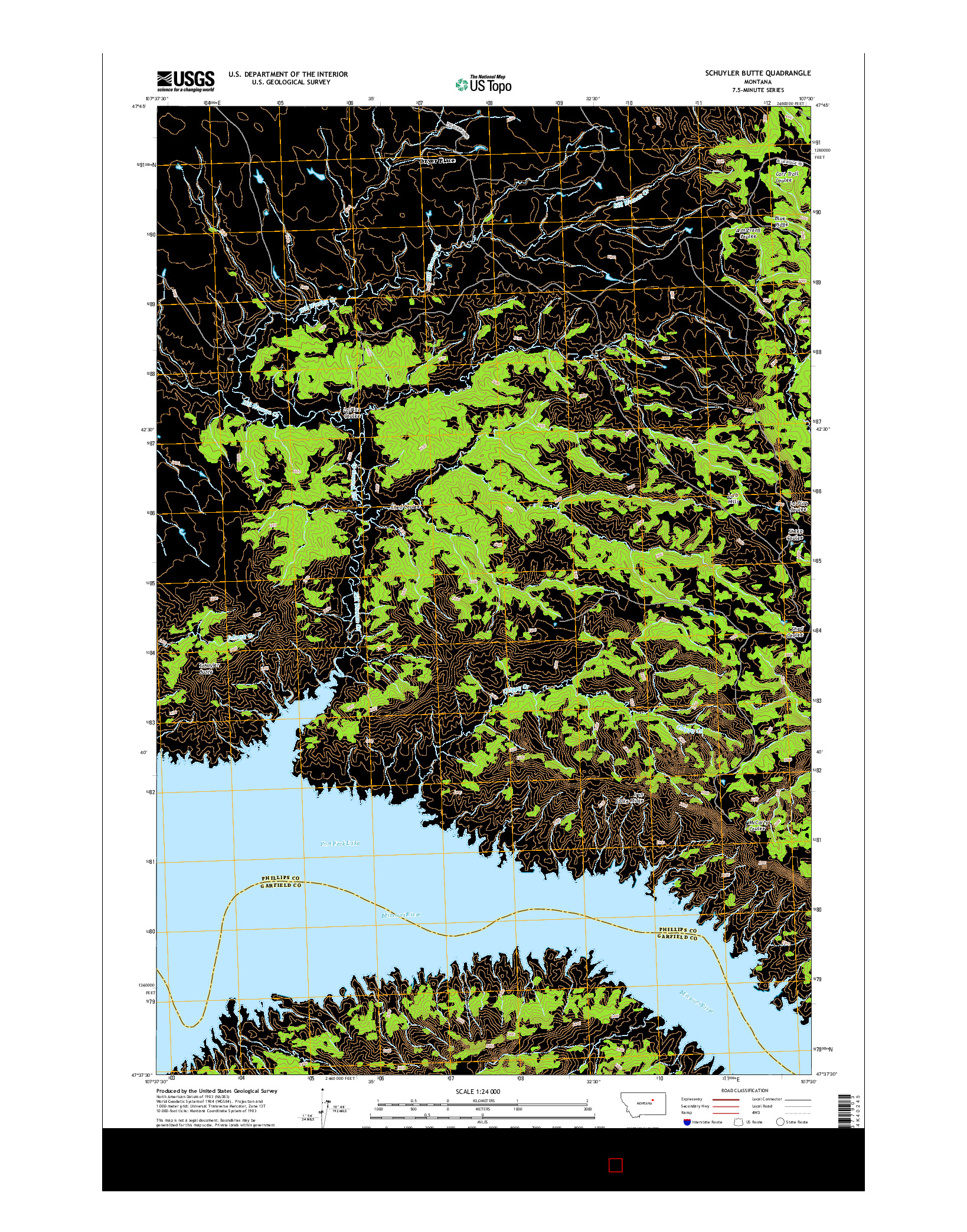 USGS US TOPO 7.5-MINUTE MAP FOR SCHUYLER BUTTE, MT 2014