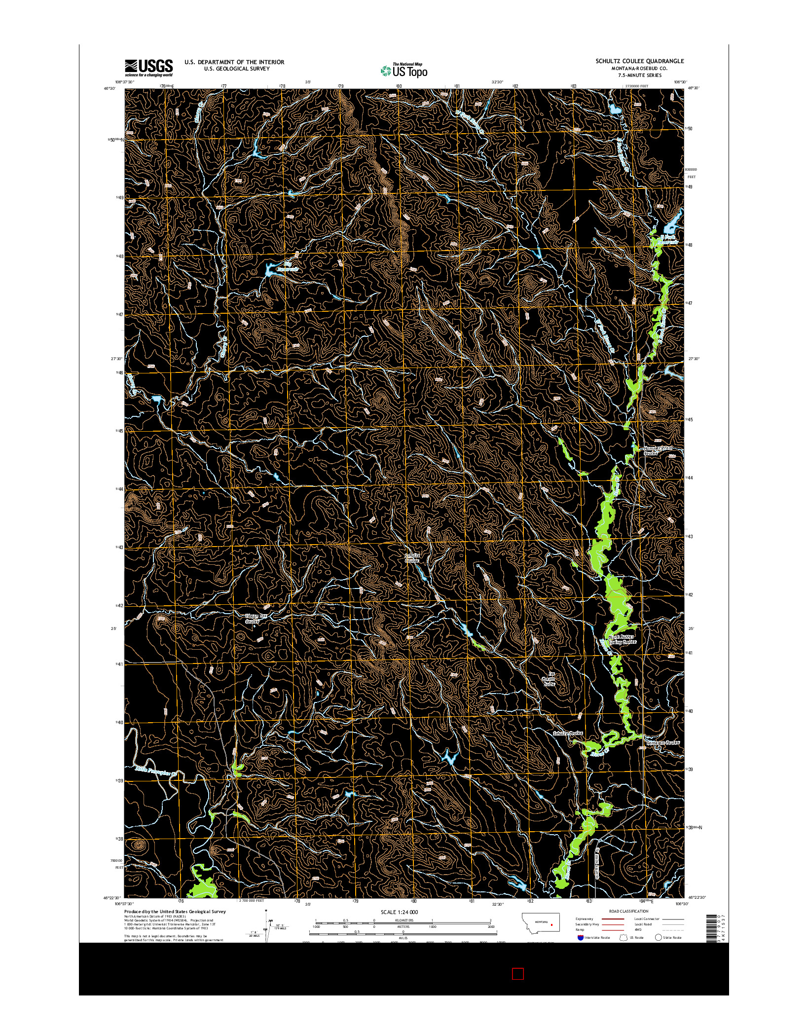 USGS US TOPO 7.5-MINUTE MAP FOR SCHULTZ COULEE, MT 2014