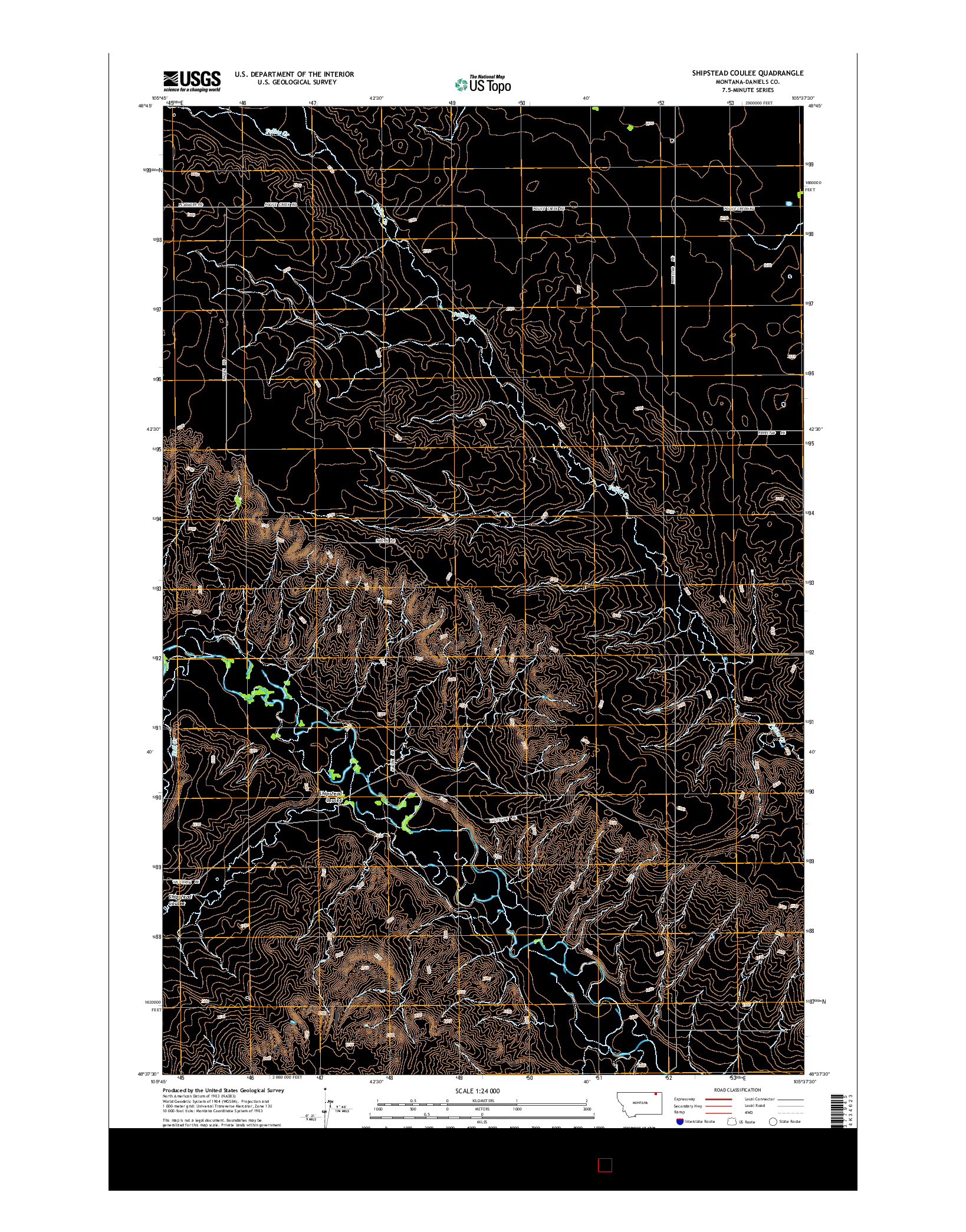 USGS US TOPO 7.5-MINUTE MAP FOR SHIPSTEAD COULEE, MT 2014