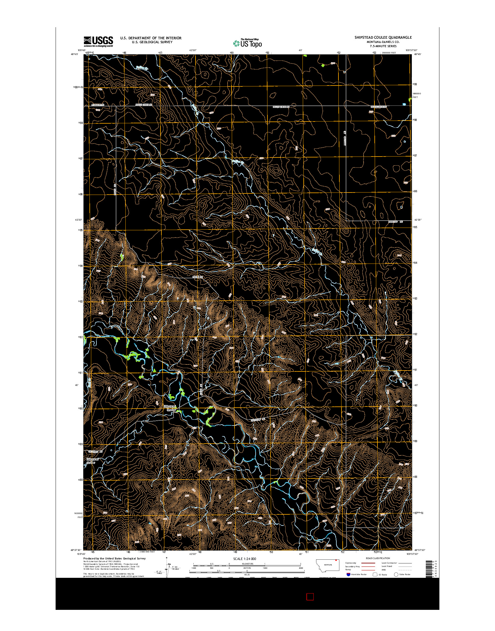 USGS US TOPO 7.5-MINUTE MAP FOR SHIPSTEAD COULEE, MT 2014
