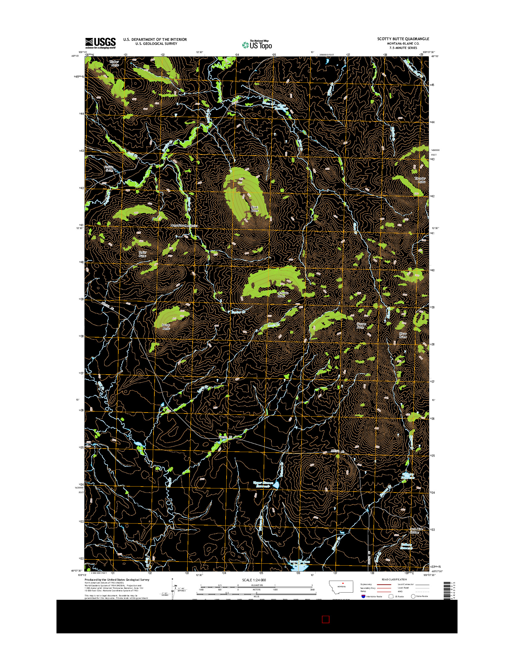 USGS US TOPO 7.5-MINUTE MAP FOR SCOTTY BUTTE, MT 2014
