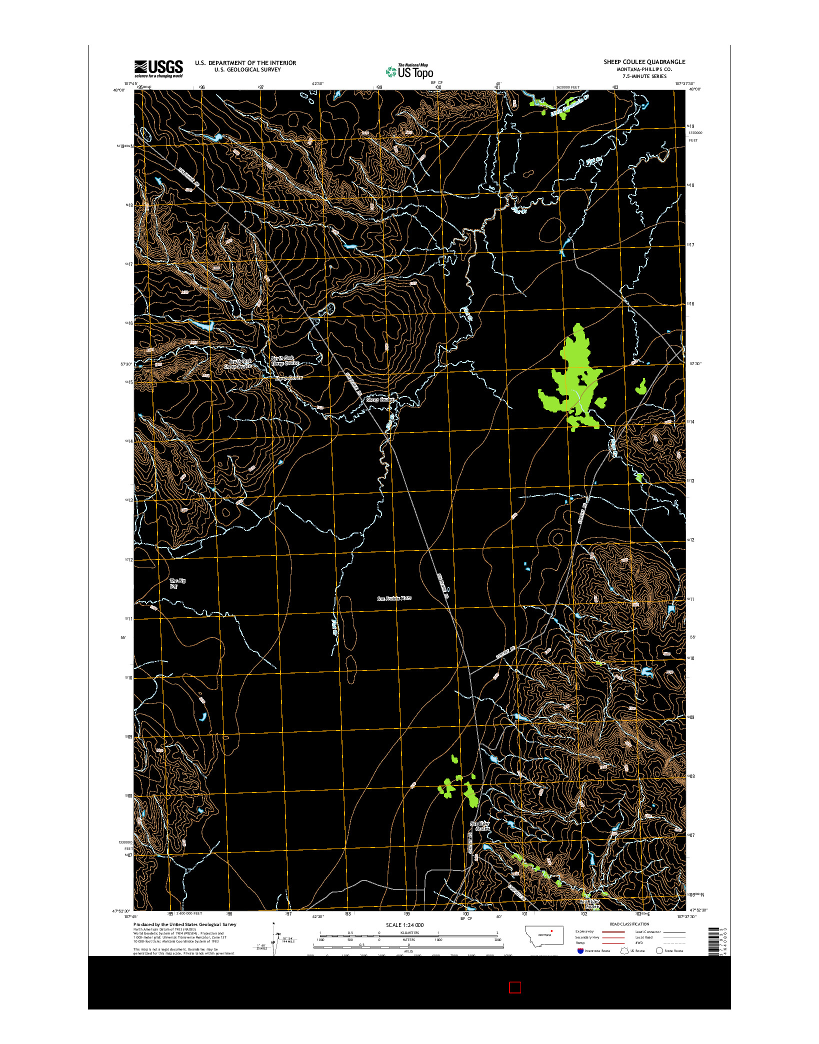 USGS US TOPO 7.5-MINUTE MAP FOR SHEEP COULEE, MT 2014