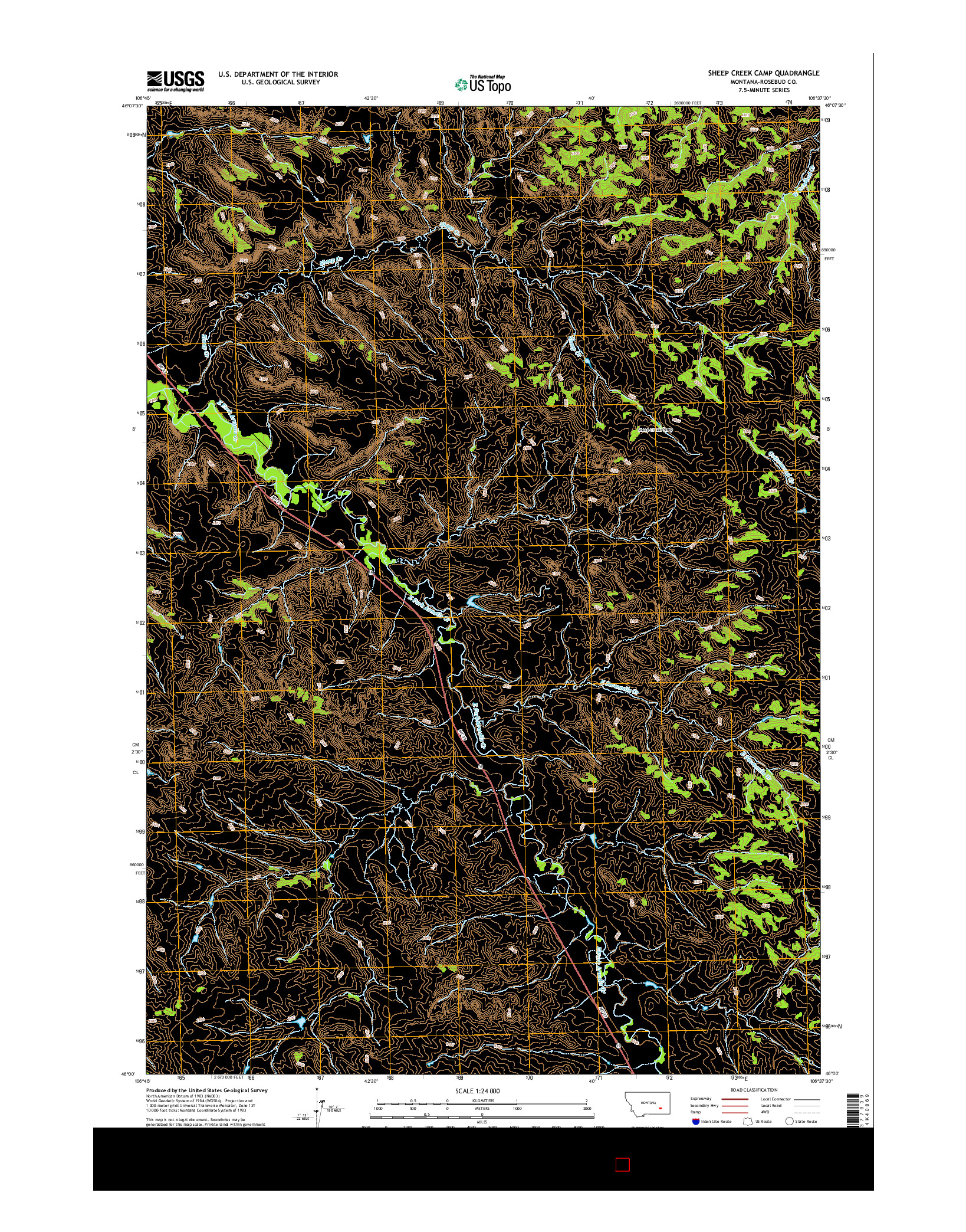 USGS US TOPO 7.5-MINUTE MAP FOR SHEEP CREEK CAMP, MT 2014