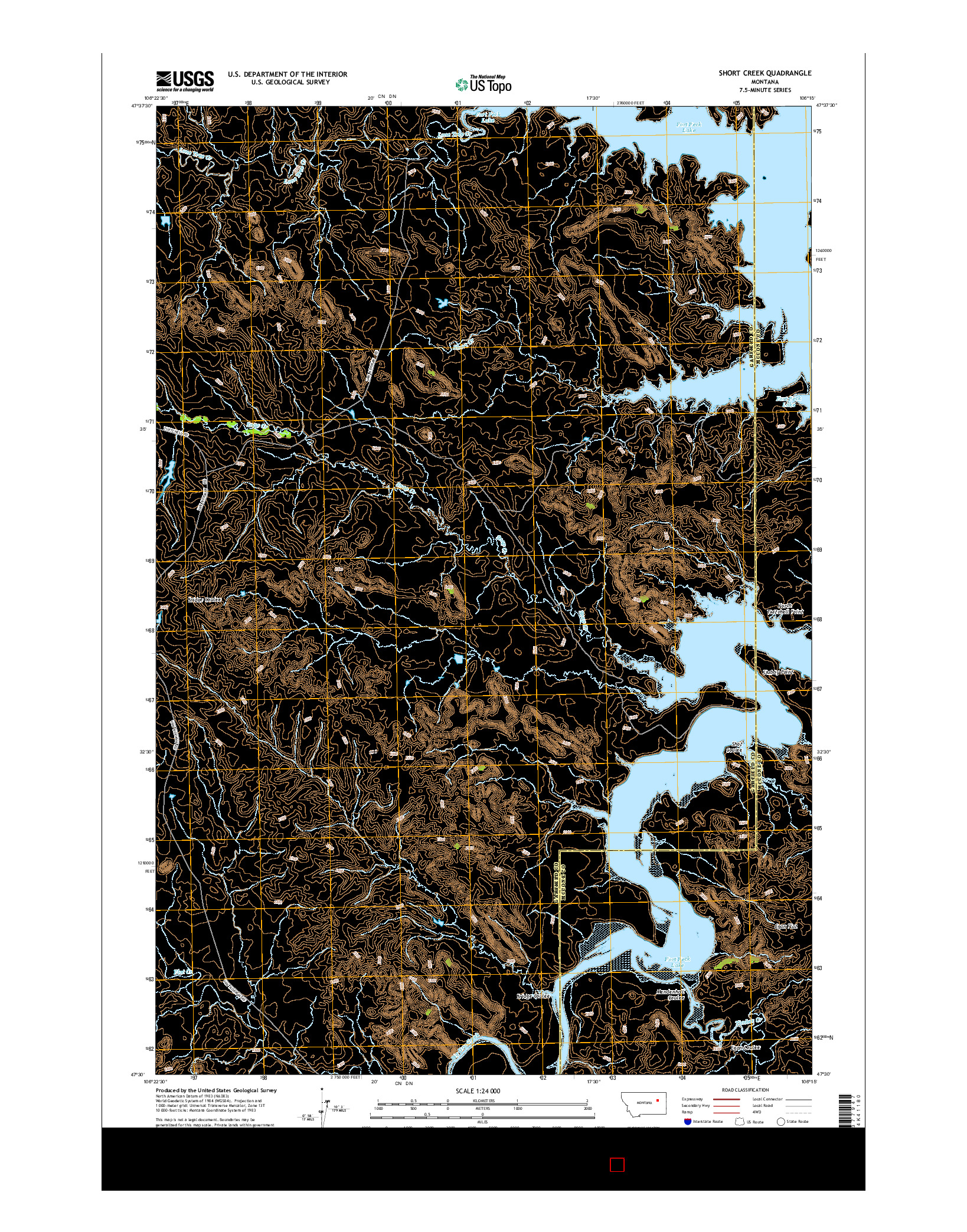 USGS US TOPO 7.5-MINUTE MAP FOR SHORT CREEK, MT 2014