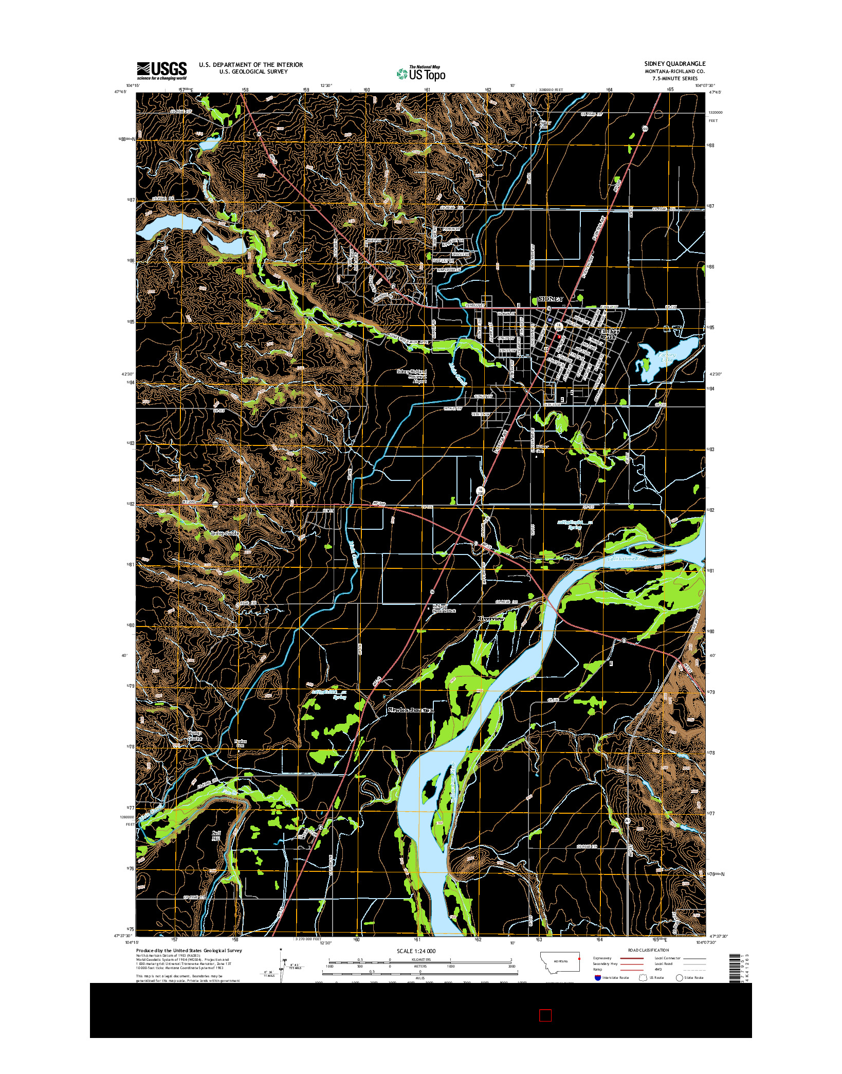 USGS US TOPO 7.5-MINUTE MAP FOR SIDNEY, MT 2014