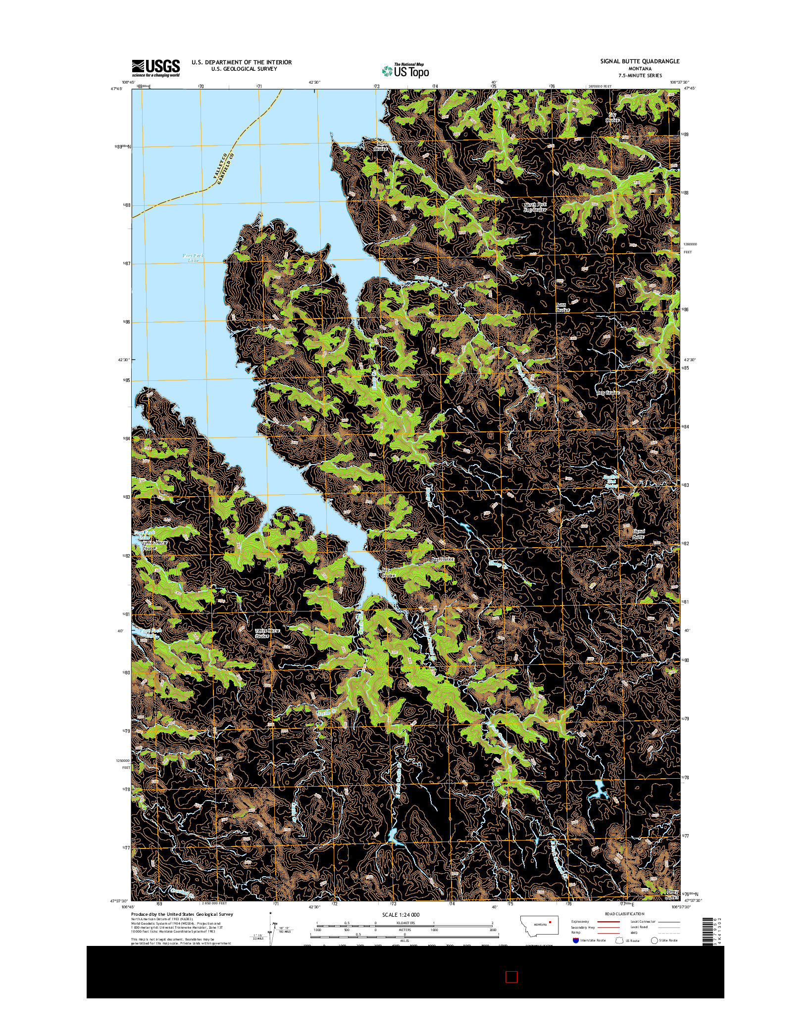 USGS US TOPO 7.5-MINUTE MAP FOR SIGNAL BUTTE, MT 2014