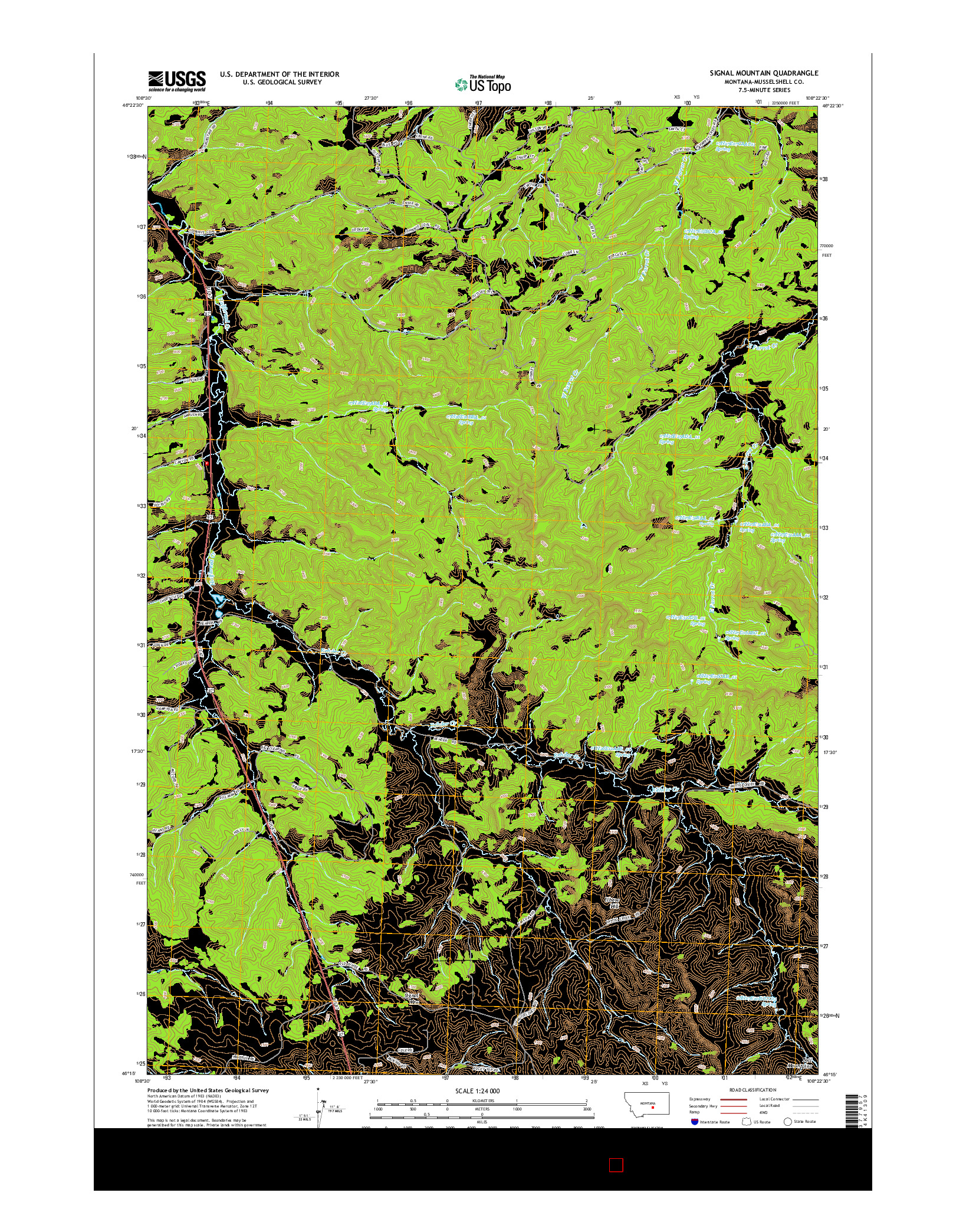 USGS US TOPO 7.5-MINUTE MAP FOR SIGNAL MOUNTAIN, MT 2014