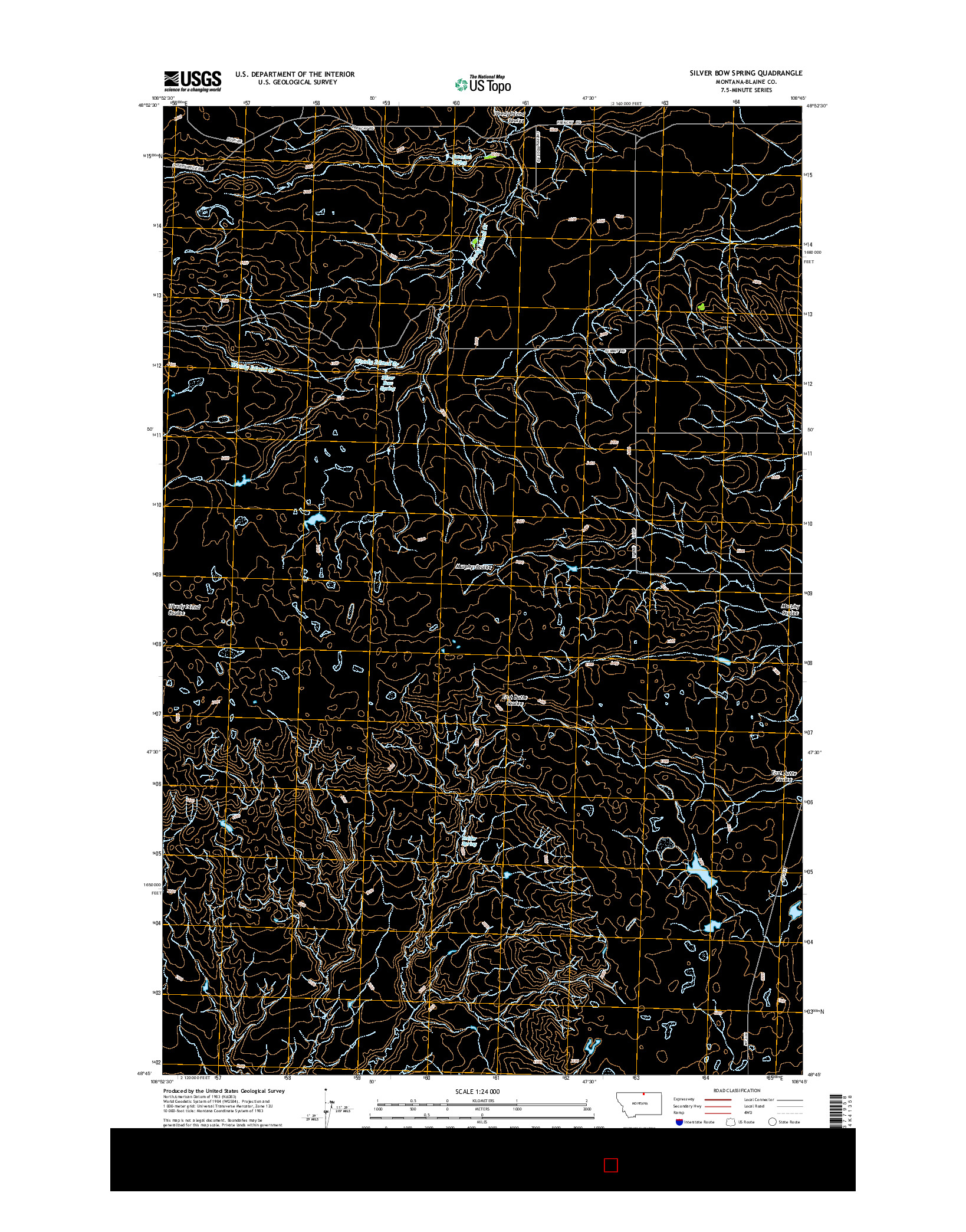 USGS US TOPO 7.5-MINUTE MAP FOR SILVER BOW SPRING, MT 2014