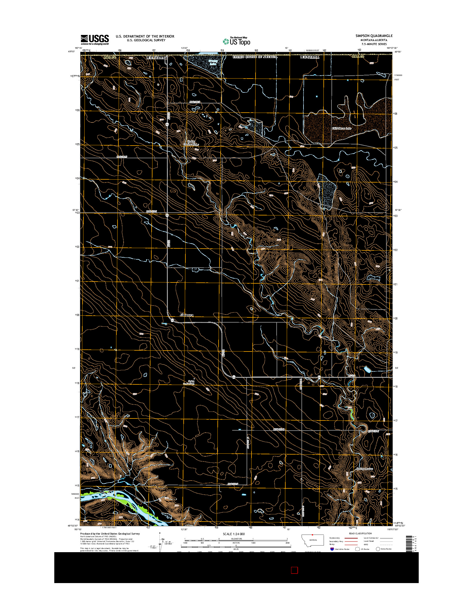 USGS US TOPO 7.5-MINUTE MAP FOR SIMPSON, MT-AB 2014